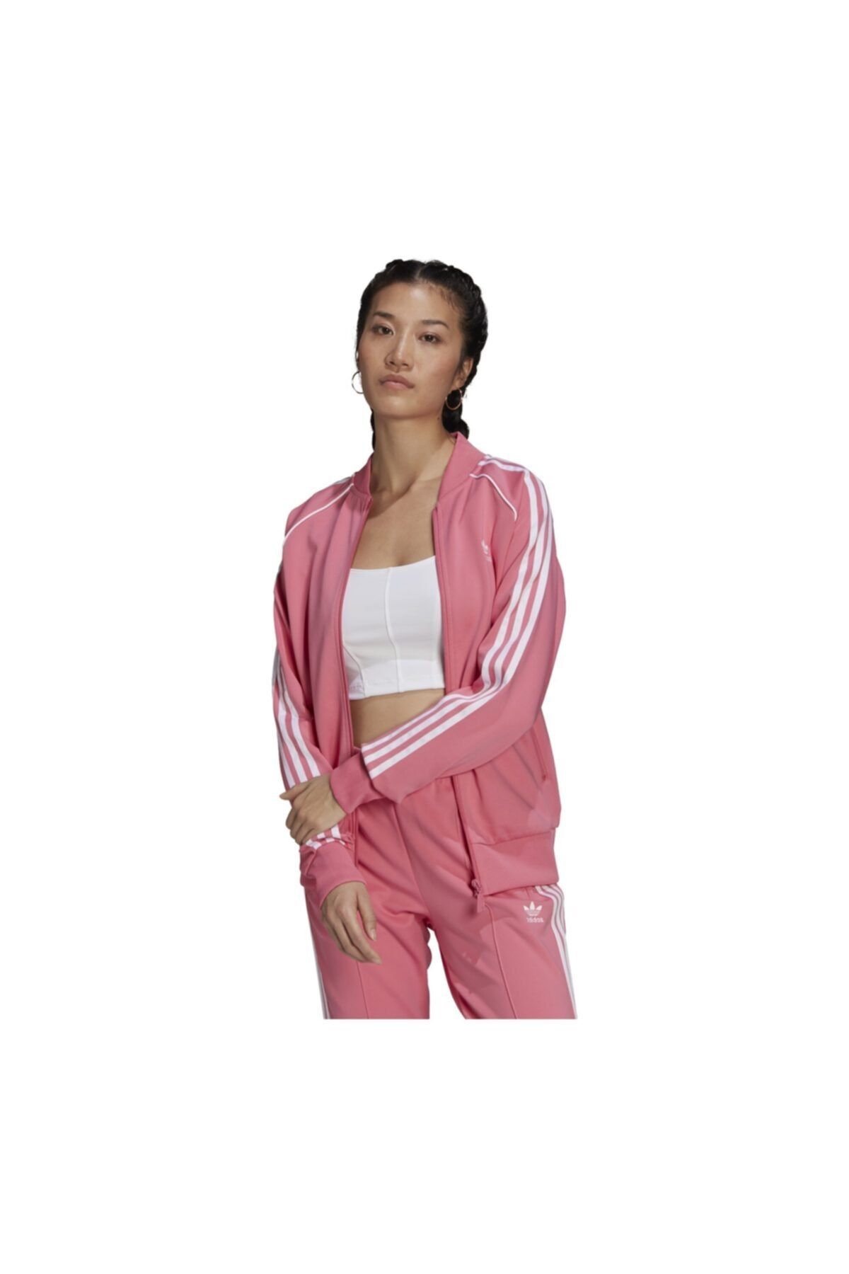 Adidas track suit pink top