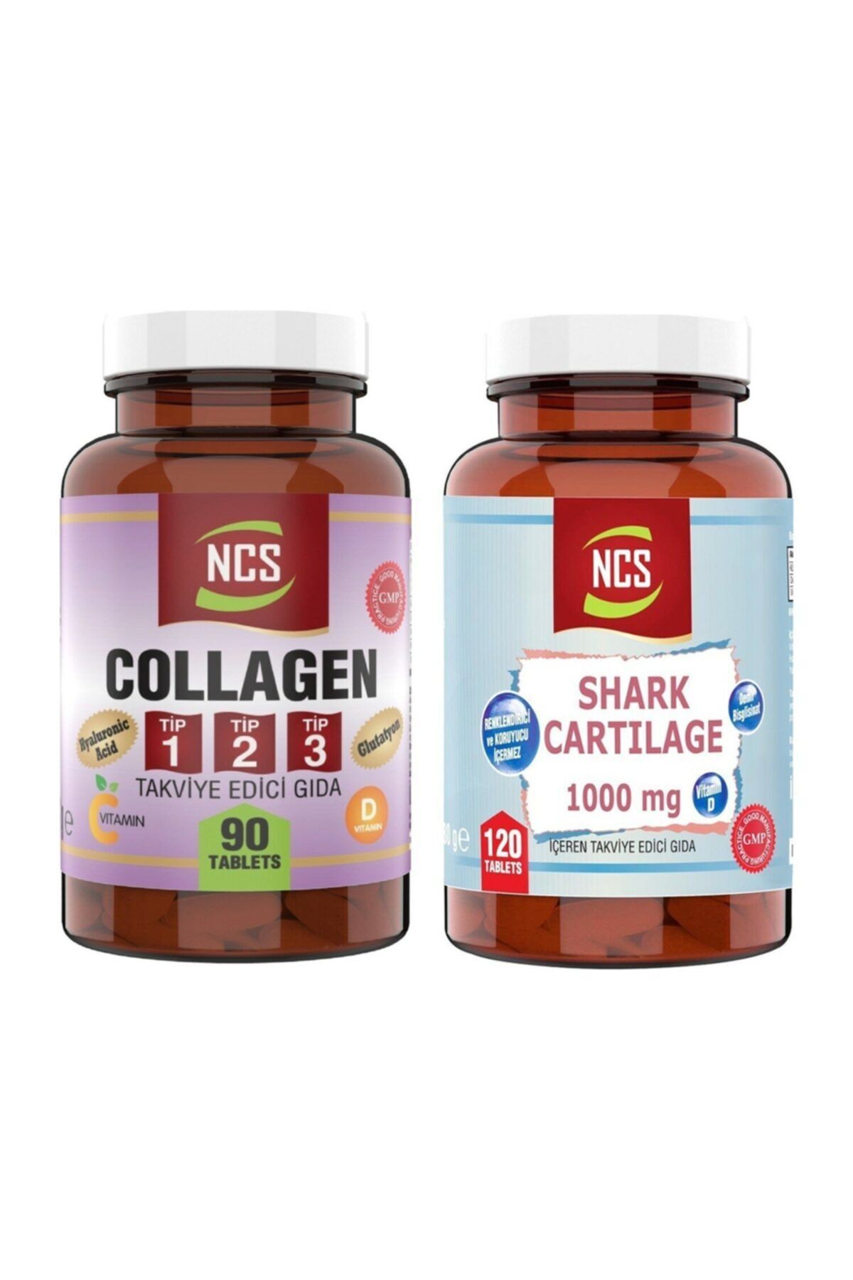 NCS Kollajen Tip 1-2-3 90 Tablet & Shark Cartilage 120 Tablet
