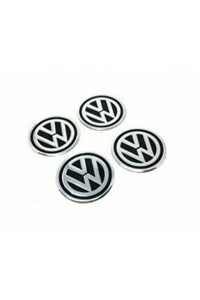 Jant Göbeği Etiketi 60mm Çap Siyah Jant göbeği etiketi Volkswagen