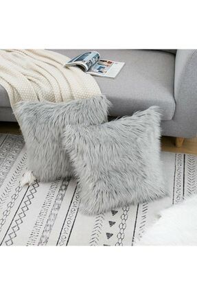 Açık Gri Peluş Yastık Kılıfı 45x45 1.sınıf Kumaş MWplsy001