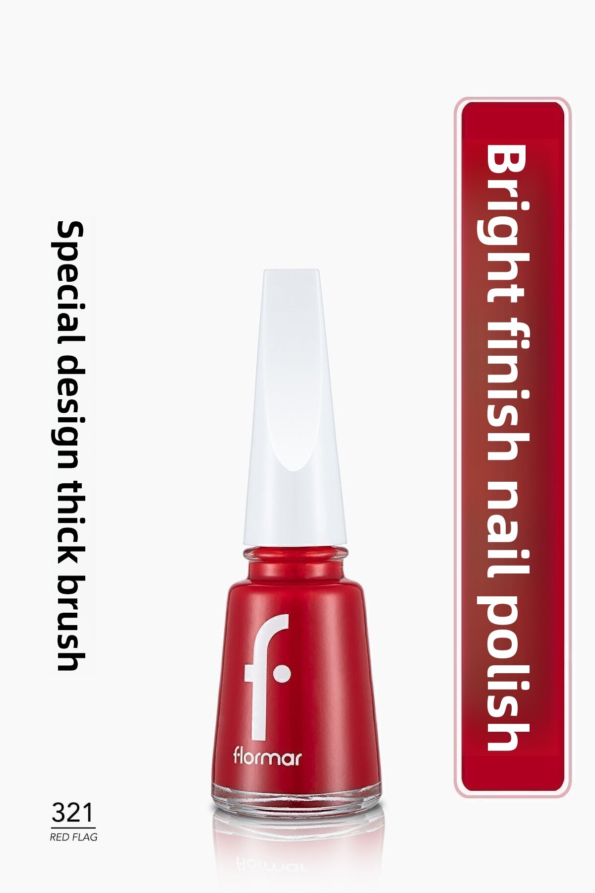 Flormar Pearlescent Shiny Nail Polish (Red) - Nail Enamel-