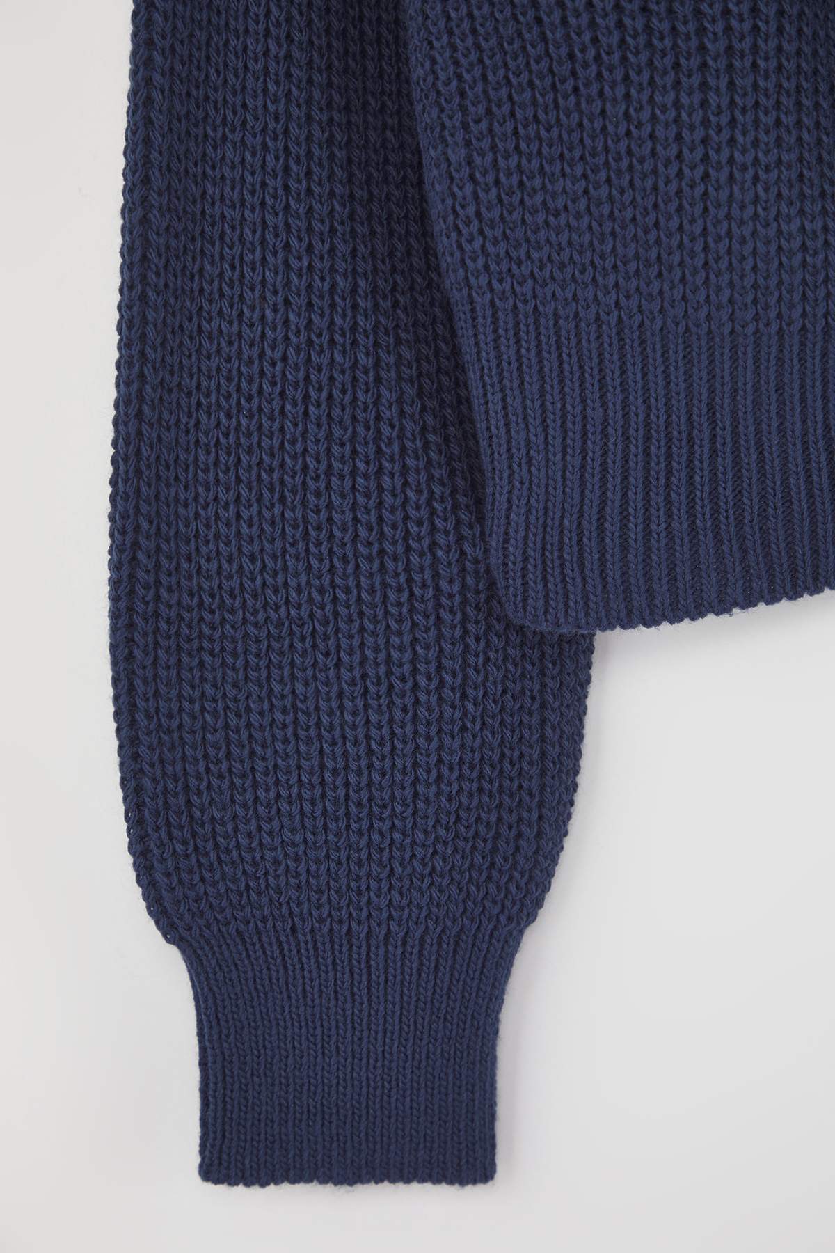 Trendyolmilla  Indigo Geniş Kalıp Bomber Yaka Fermuarlı Triko Hırka TWOAW24HI00153 - Görsel 8