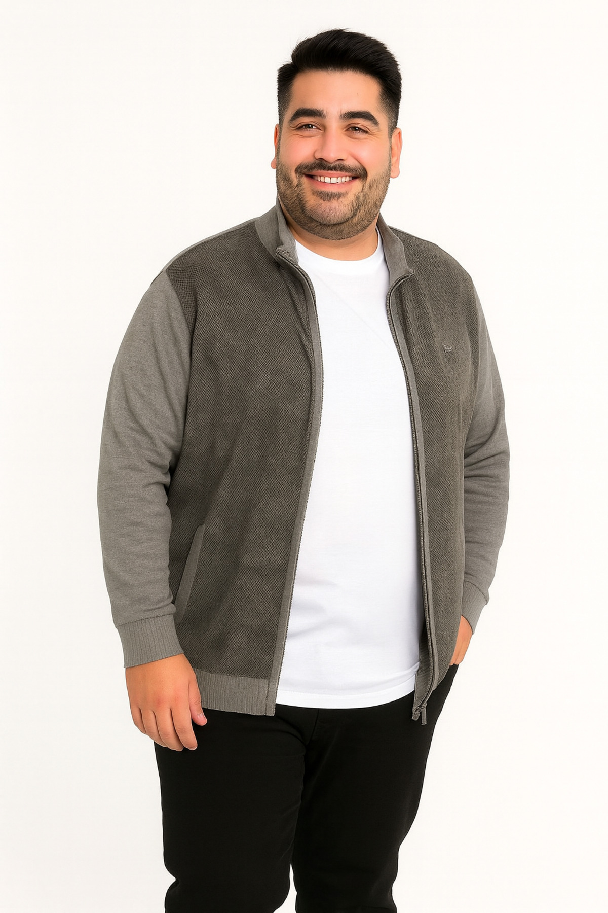 Daniel Lucci Süper battal büyük beden triko hırka kazak görsel 2