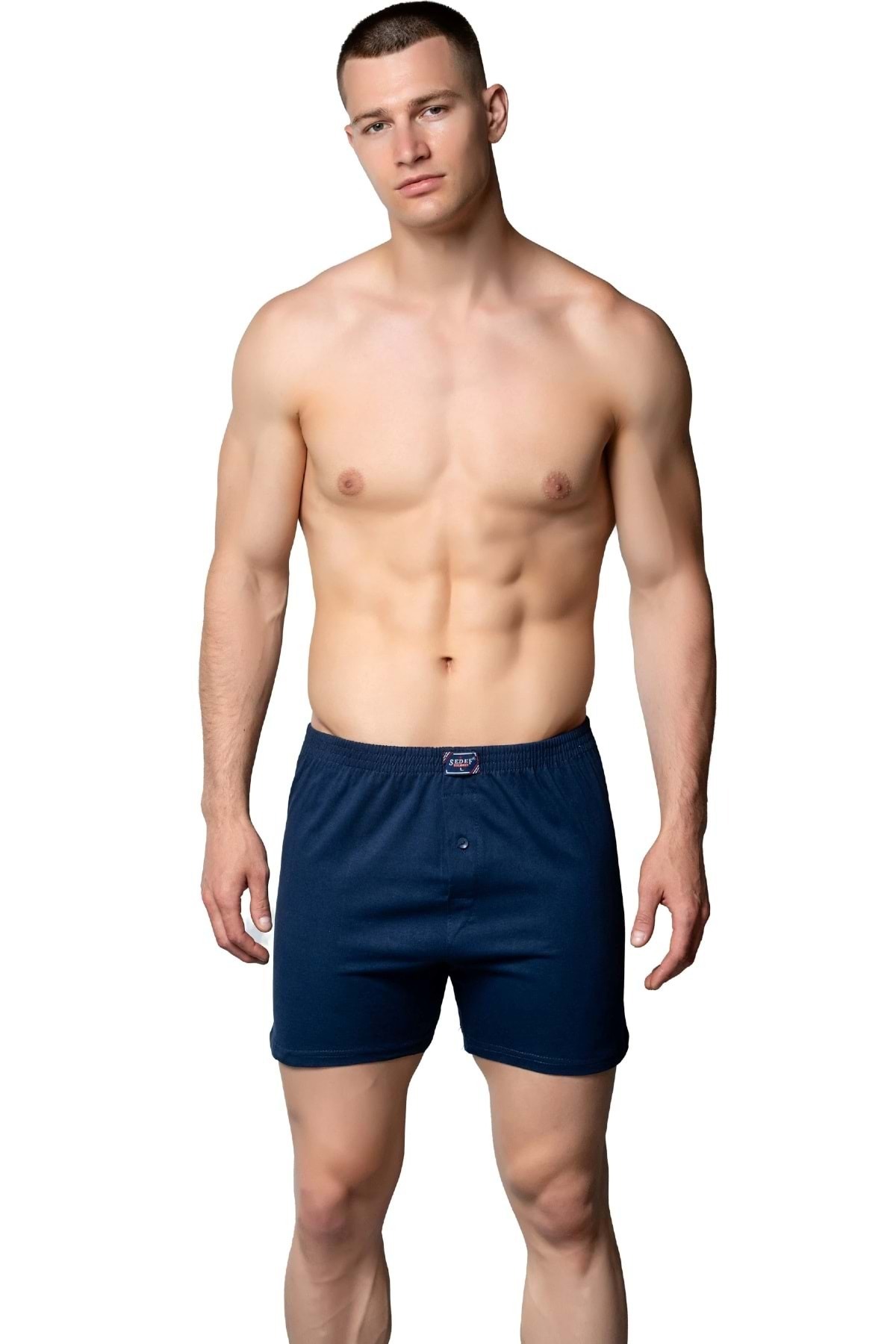 SEDEF YILDIZ Erkek Penye Boxer Lacivert