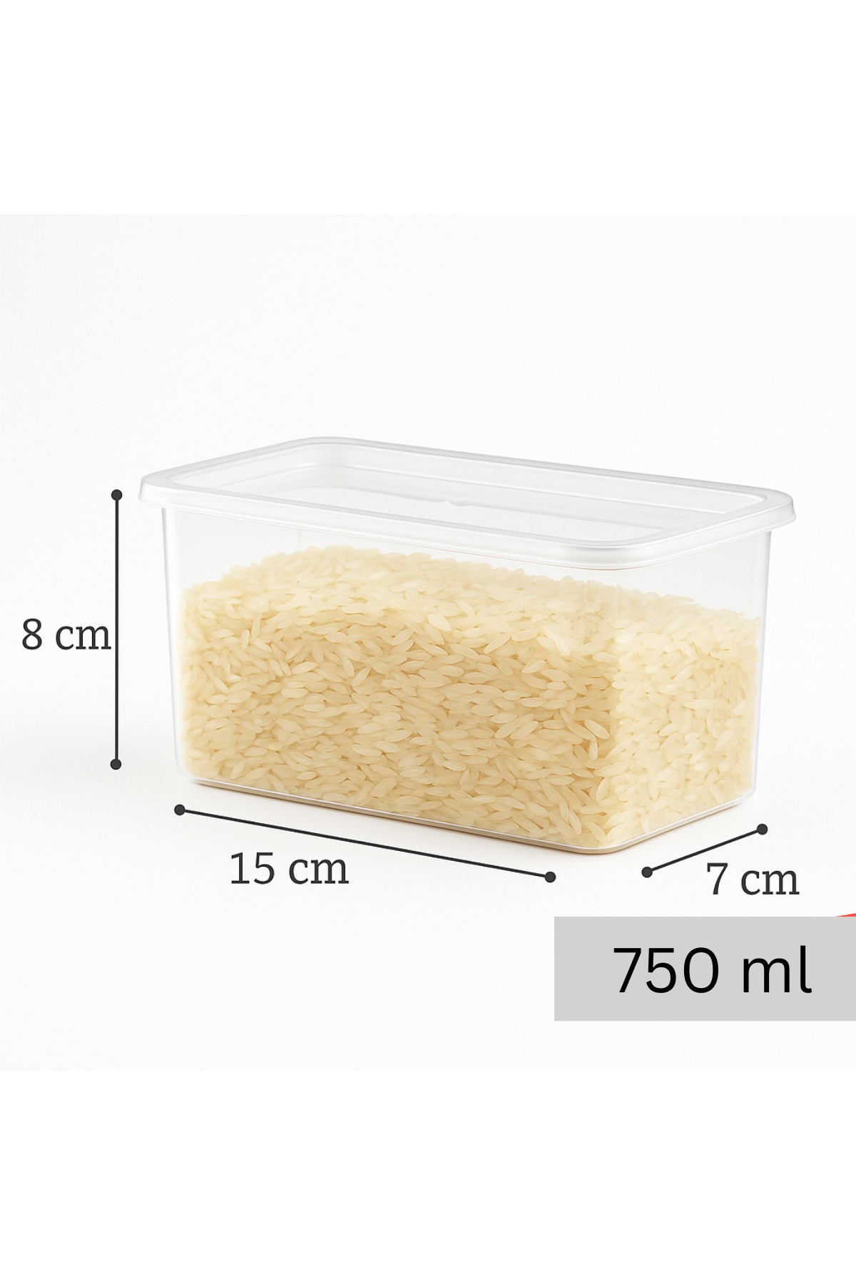 Espas Home-Rectangular Storage Container & Spice Jar 12 Pieces - 750 ml 2