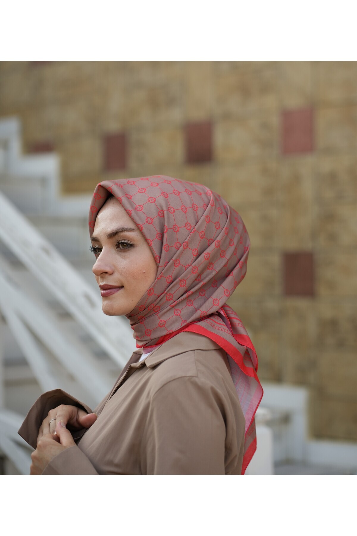 MONOOR-Monogram Pattern Soft Scarf 1