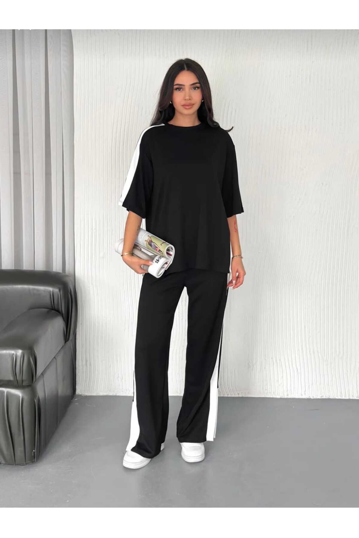 Striped Modal Fabric Lycra Cotton Casual Casual Casual & Stylish BOTTOM TOP SUMMER TRACKSUIT