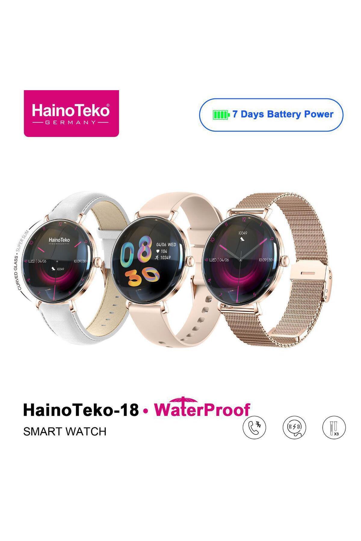 HAINOTEKO-HainoTeko-18 Smart Watch with AMOLED Display, Waterproof, with 3 Straps, Health Monitoring 6
