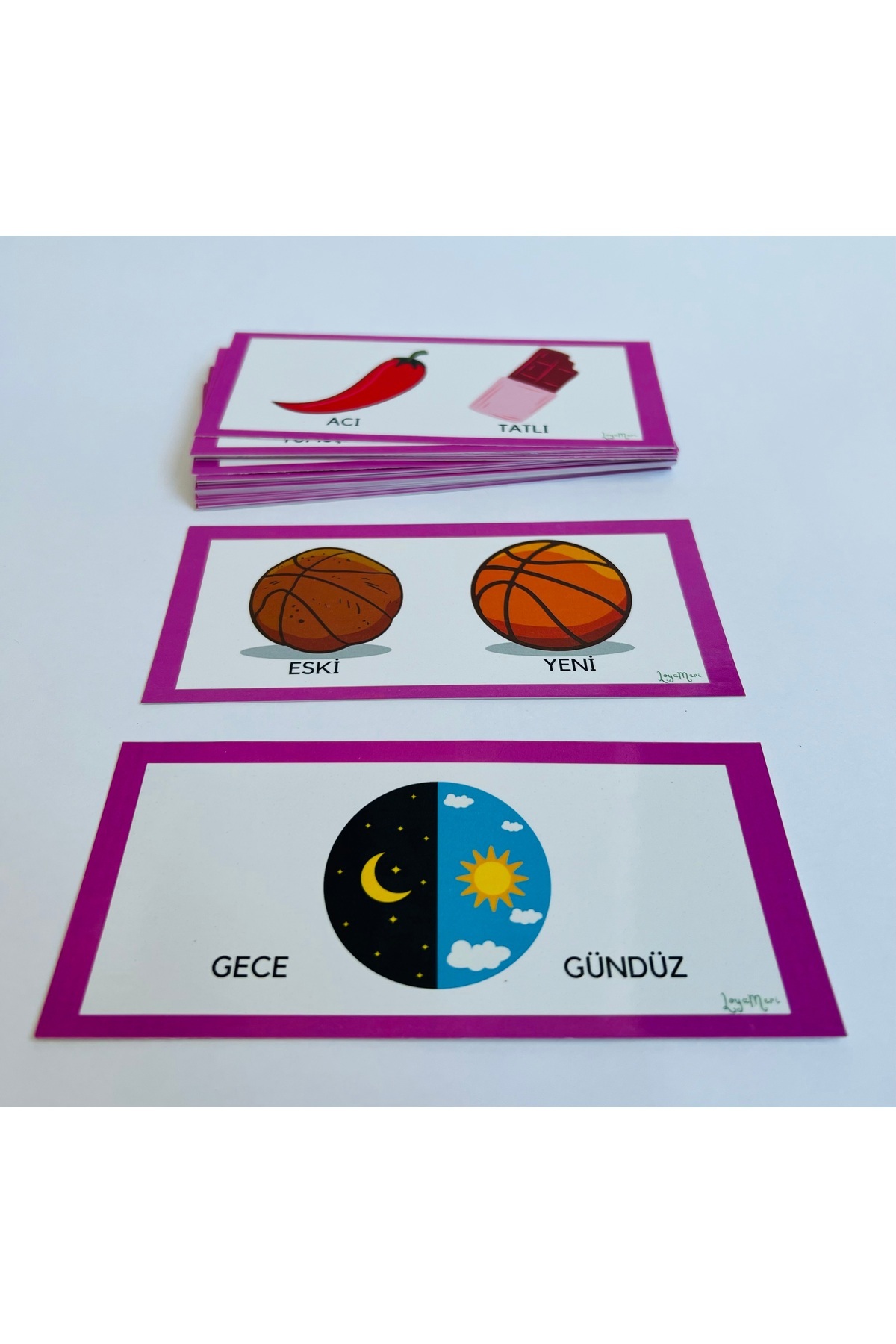 Loyameri Kidsshop ZIT ANLAMLI KELİME KARTLARI 30 KART OKULÖNCESİ ÖZEL EĞİTİM ETKİNLİK fotoğrafı 2 (önizleme)