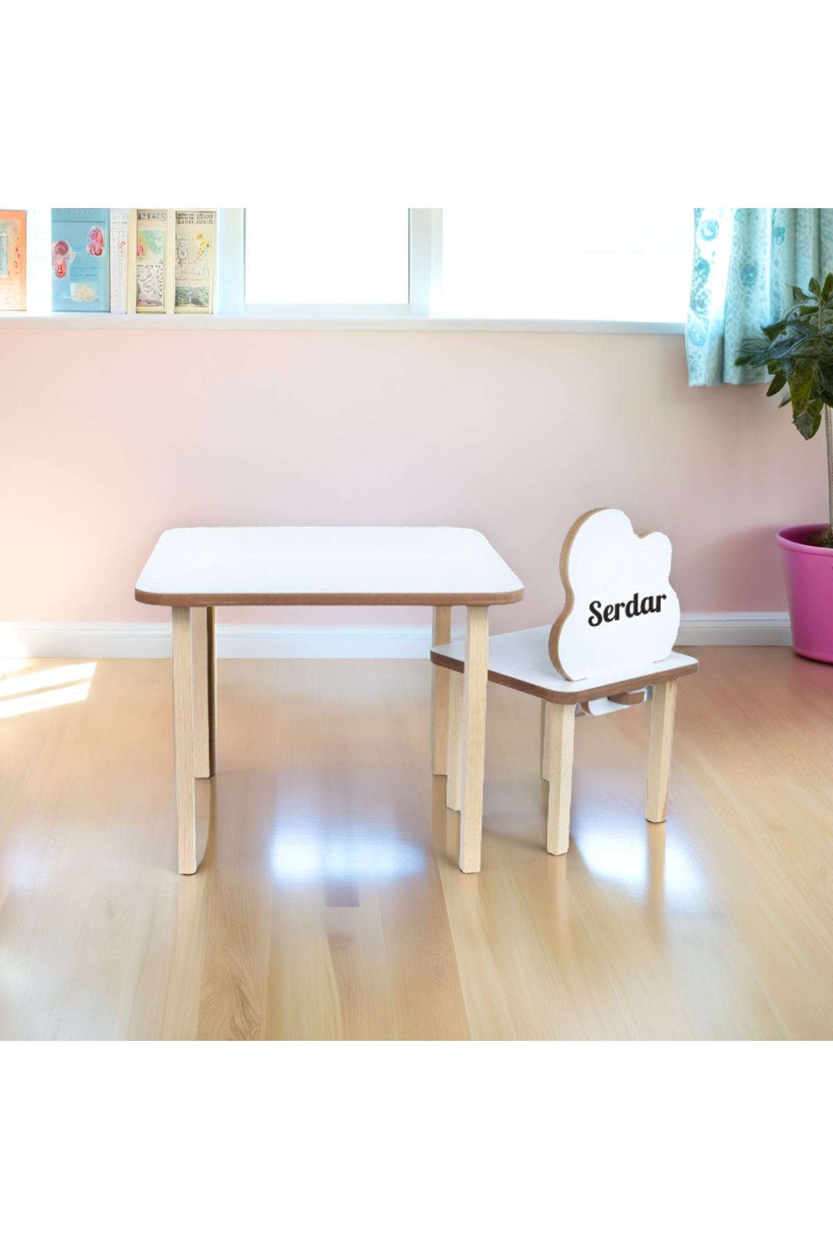wudie Isme Özel Çocuk Masa Ve 1 Sandalye Takımı Aktivite Masası Çocuk Mobilyası Çalışma Masası Sandalyesi fotoğrafı 3 (önizleme)