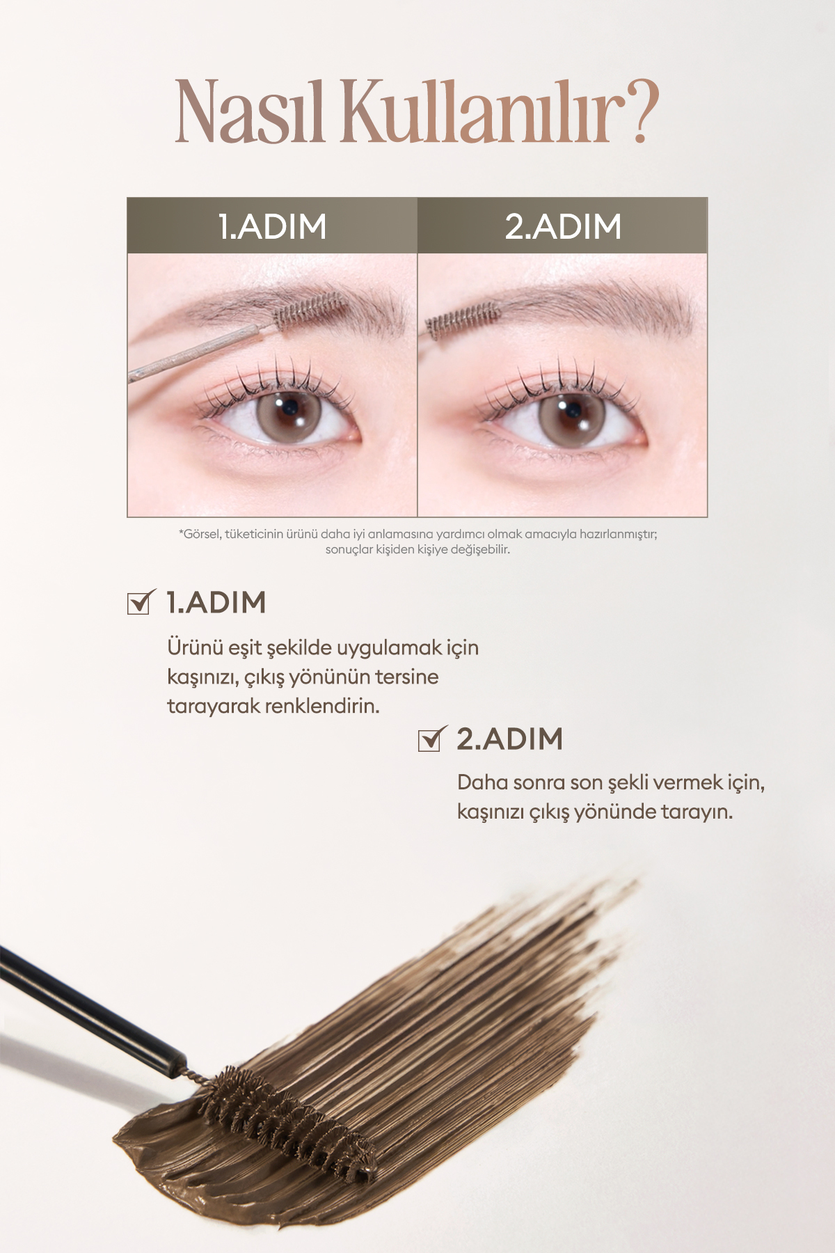 Ultra İnce Fırçalı, Yoğun Pigmentli Kaş Maskarası Kill Brow Slim Ash Browcara (01 Ash Pink) — قهوه‌ای 111608 — تصویر 7 از 9