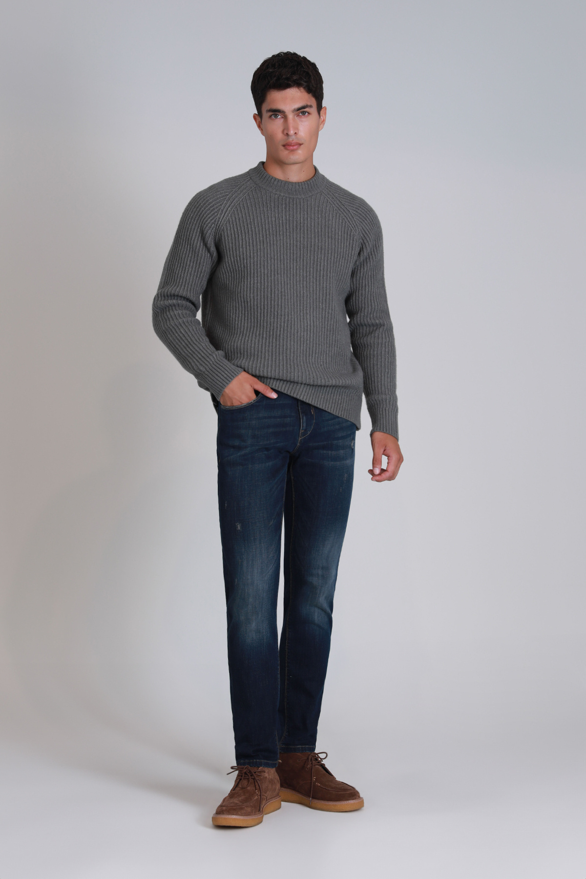 Lufian-Ανδρικό παντελόνι Derek Smart Jean Slim Fit Μπλε 5