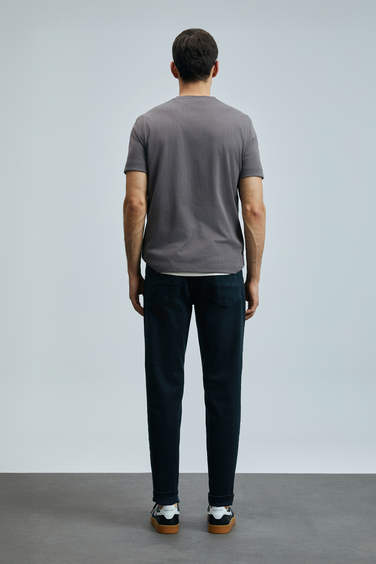 Lufian-Ανδρικό παντελόνι Ivan Smart Jean Regular Fit Anthracite 6