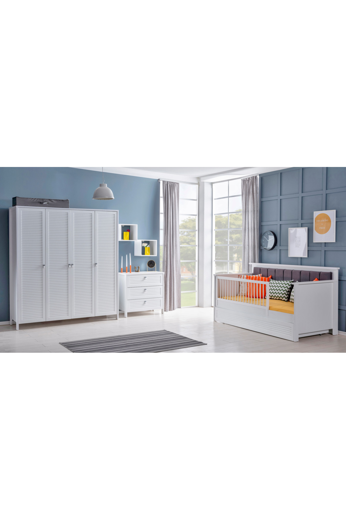 Cozibo Loren 4 Kapılı Dolap, Bebek ve Genç Odası Dolap fotoğrafı 3 (önizleme)