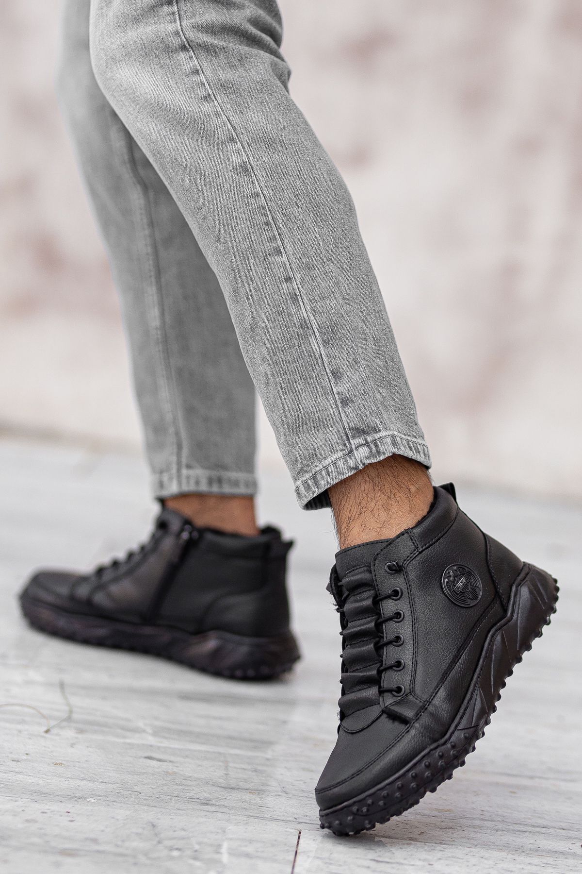 Sanvio Tarzkar  Siyah Günlük Su Geçirmez Dikişli Garantili Soğuğa Dayanıklı Sağlam Kaymaz Kauçuk Taban Erkek Bot - Görsel 6