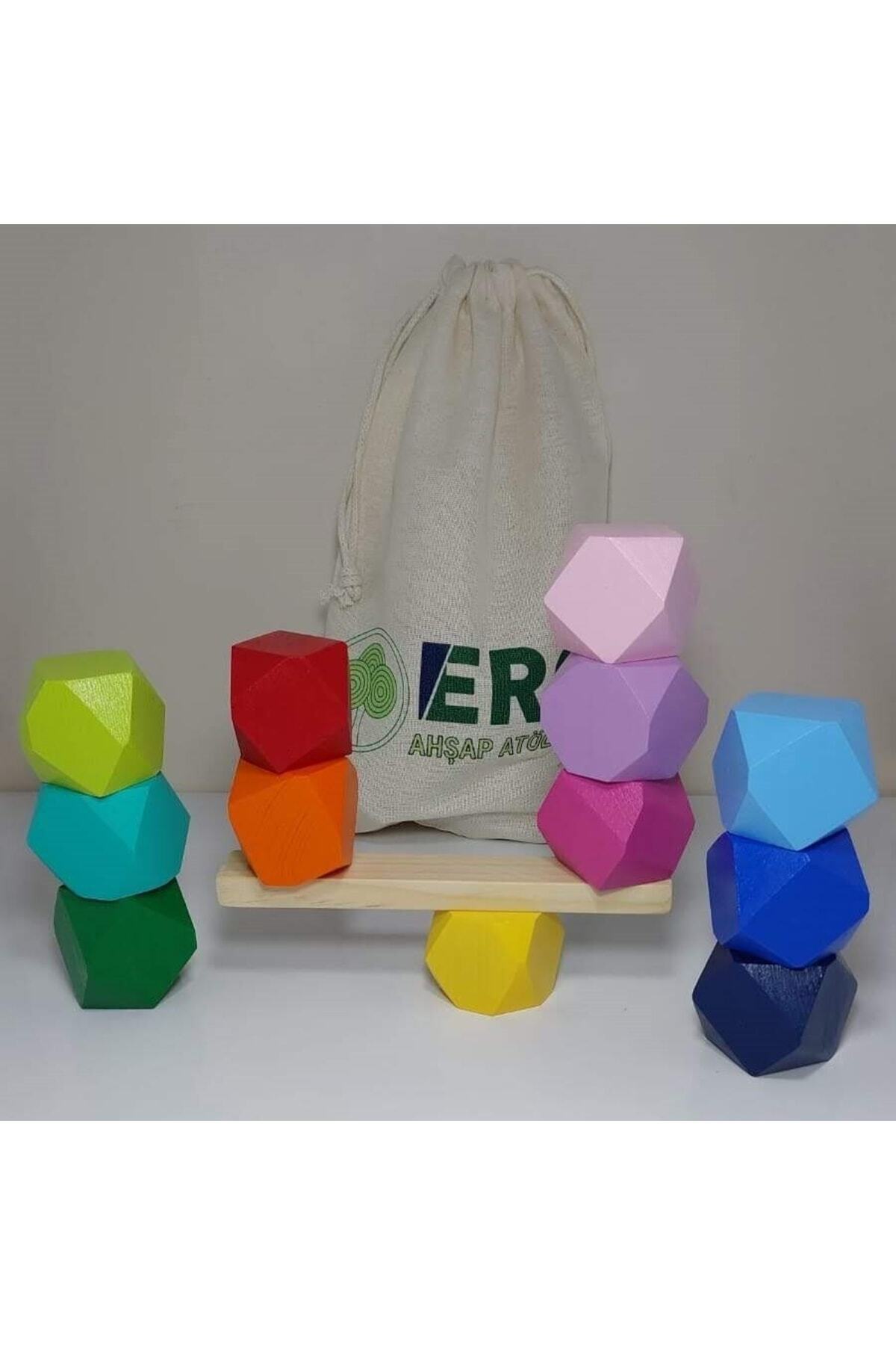 ERC Ahşap Denge Blokları Montessori Waldorf Eğitimi 12 Li Set fotoğrafı 5 (önizleme)
