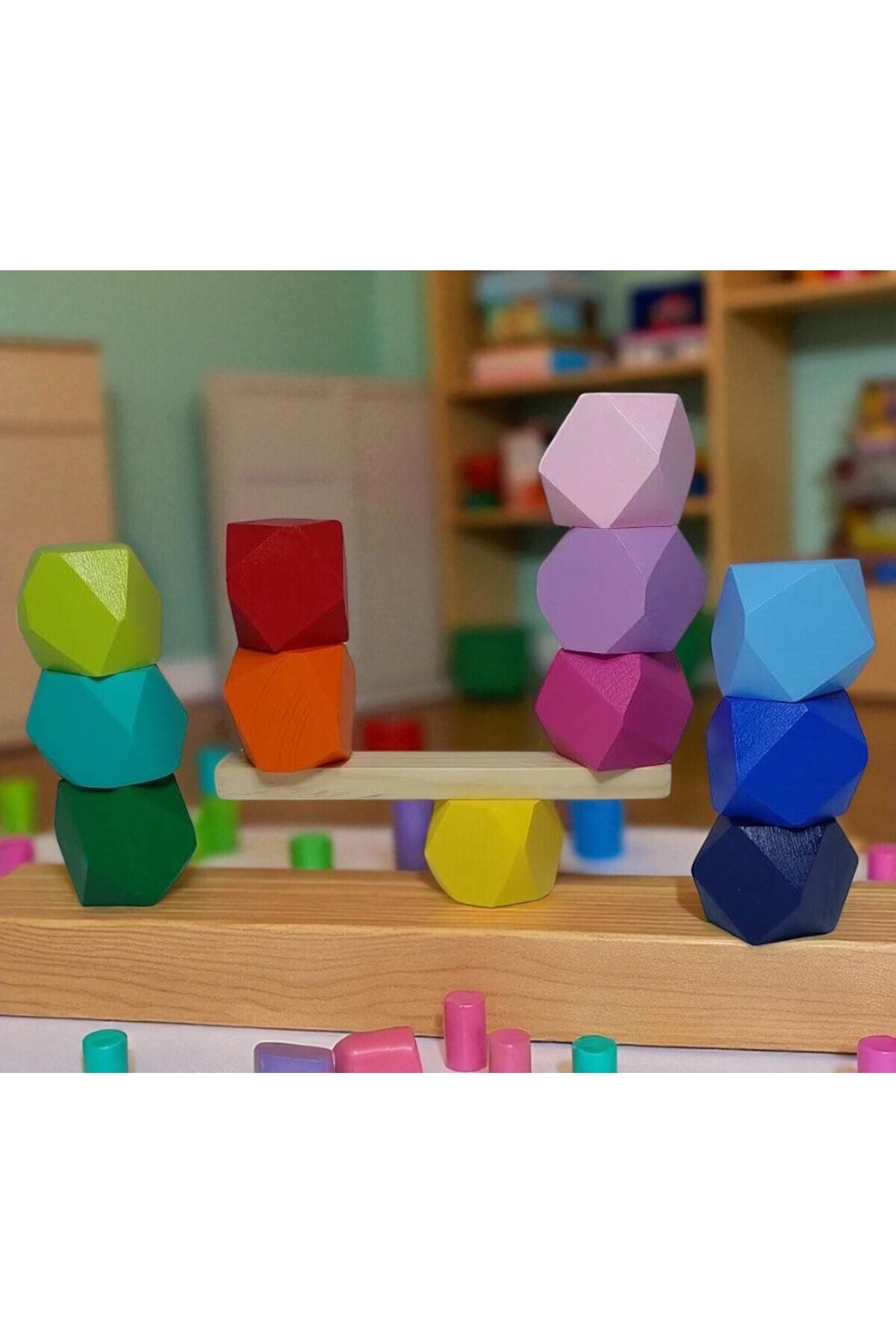 ERC Ahşap Denge Blokları Montessori Waldorf Eğitimi 12 Li Set fotoğrafı 2 (önizleme)