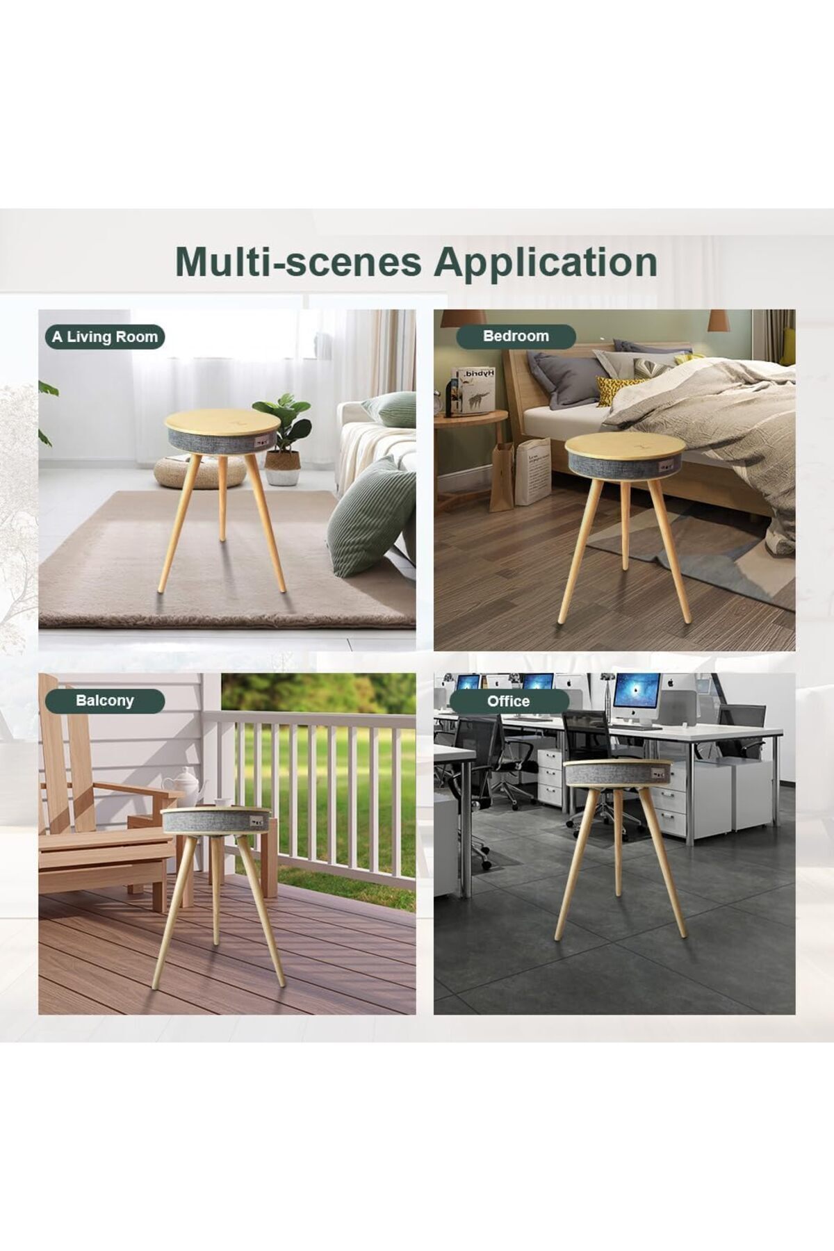X LOT-Smart End Table Sofa Coffee Table with Bluetooth Speaker Wireless Charging for mobile phone 8