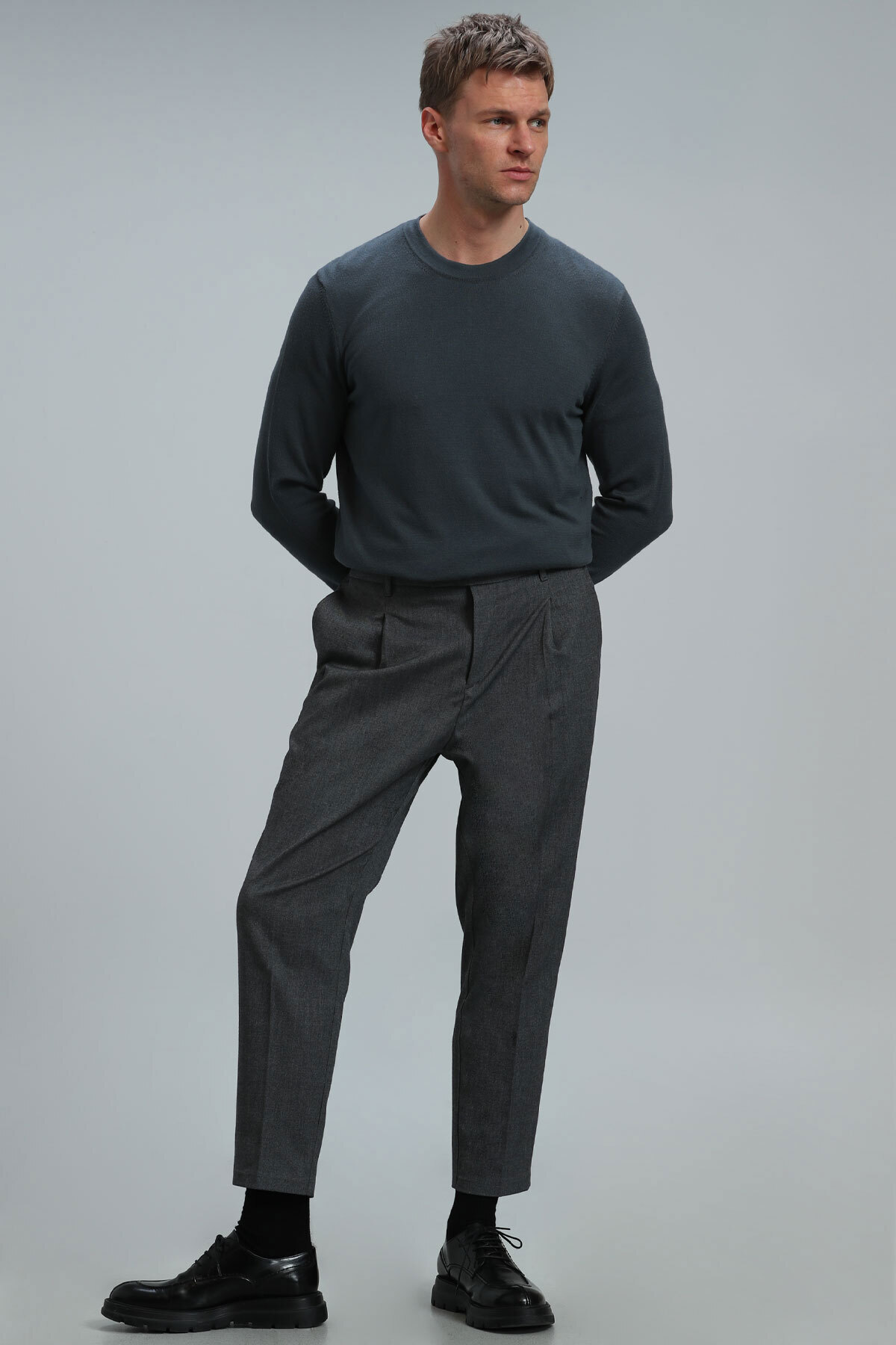 Lufian-Men's Sweater - Speed Petrol Color 2