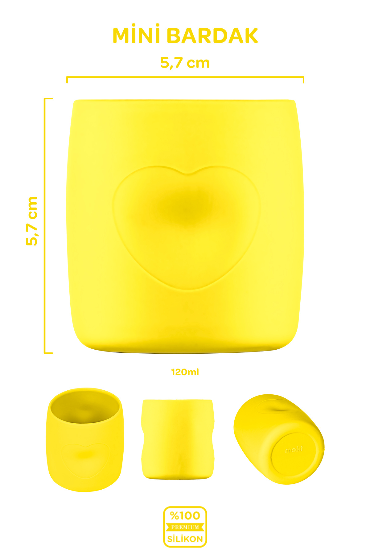 Moki Silikon Mini Bardak Sunrise Sarı fotoğrafı 2 (önizleme)