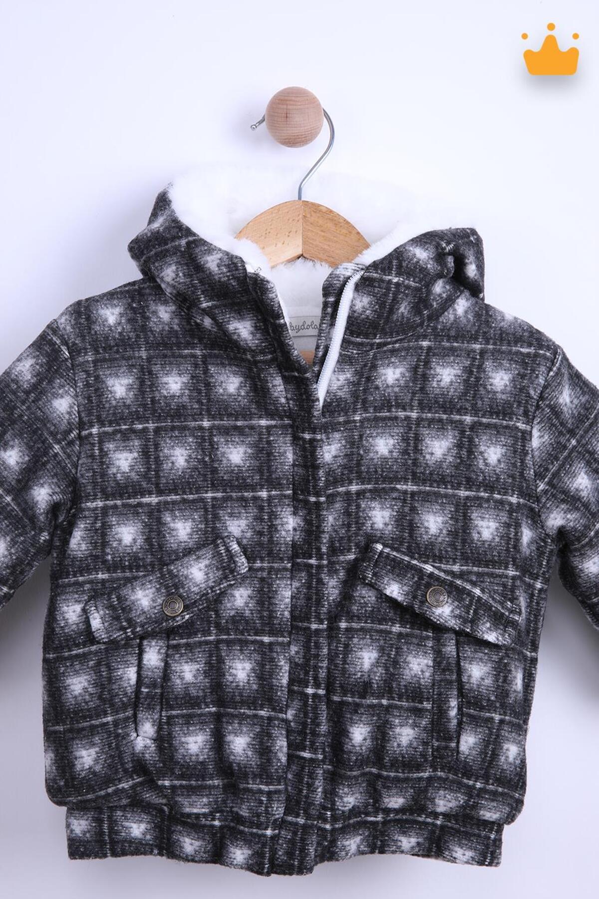 Babyhola 1.5 Tog Kapşonlu Pamuk Astar Bebek Çocuk Polar Kaban 12571 fotoğrafı 3 (önizleme)