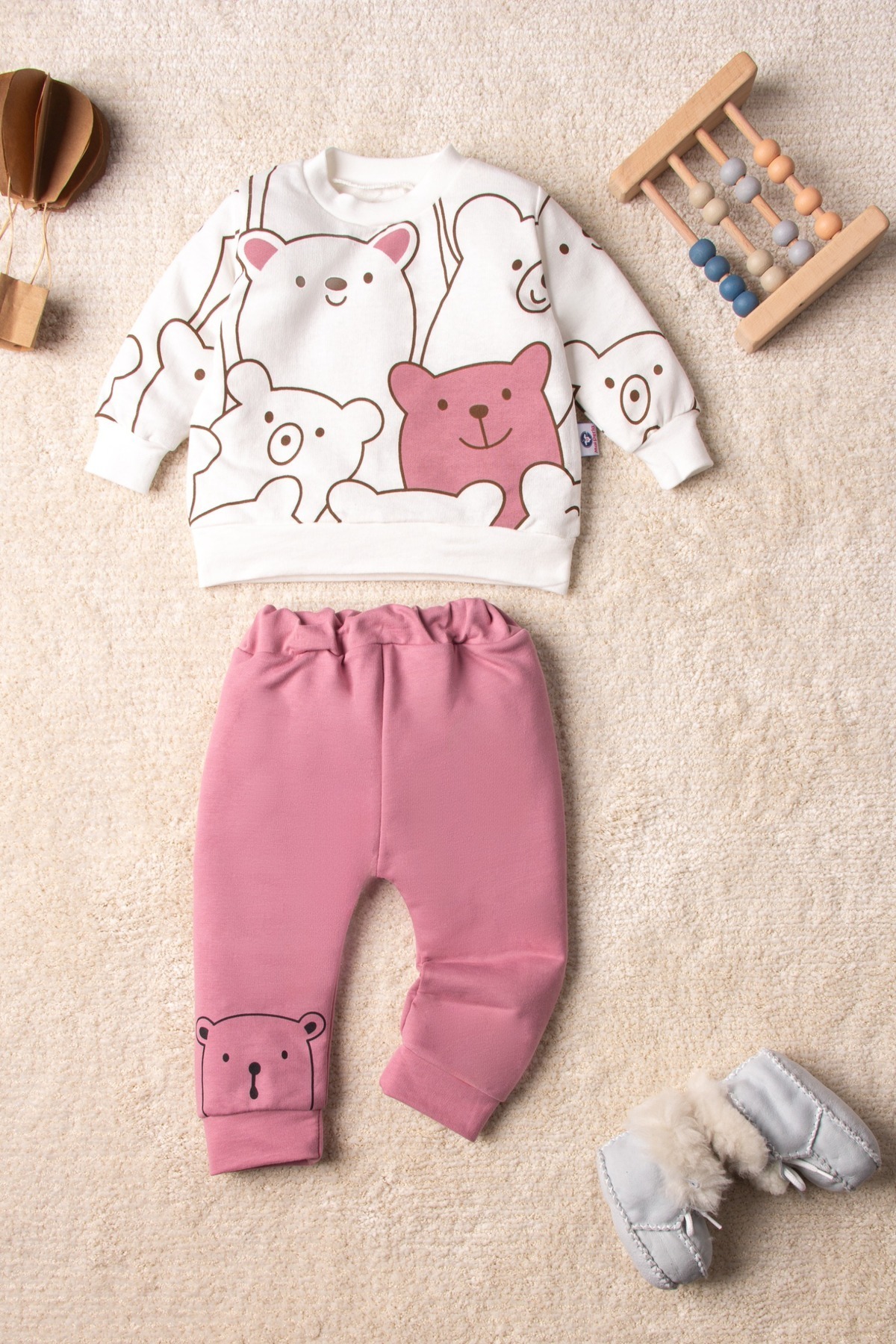 Mai Perla Smile Bear Nose 2 Li Unisex Bebek Alt Üst Takım fotoğrafı 2 (önizleme)