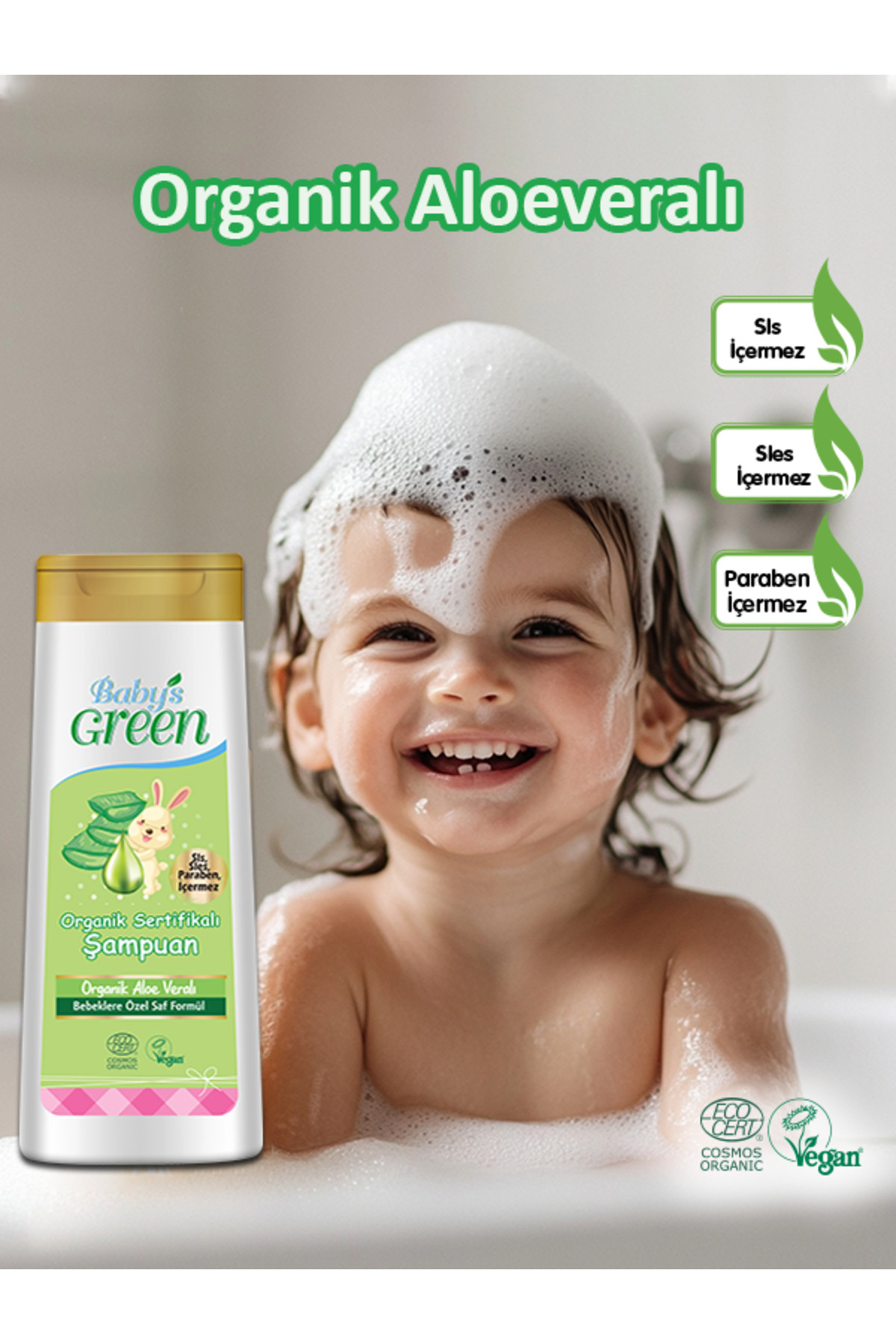 Baby's Green Yenidoğan Organik Bebek Saç ve Vücut Nemlendiricili Şampuan - 400 ml fotoğrafı 4 (önizleme)