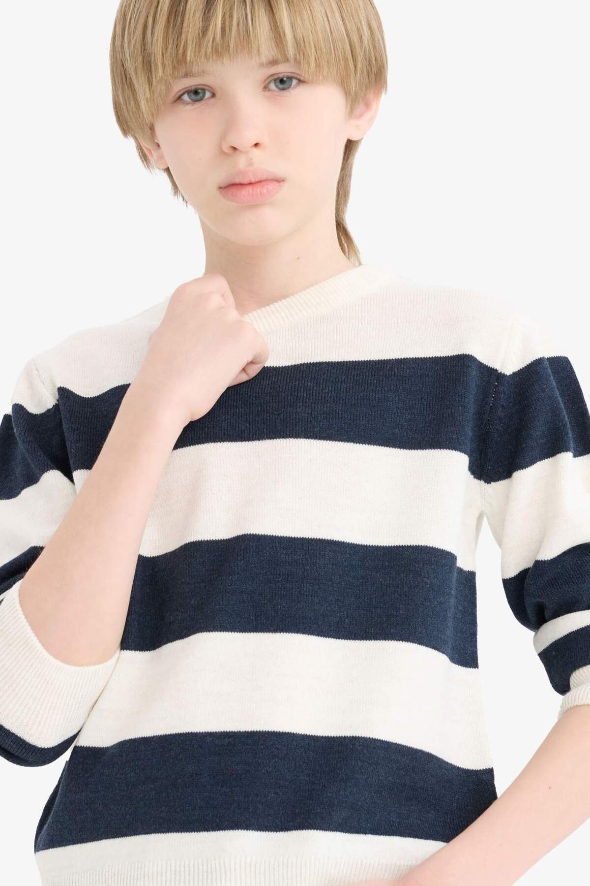 بافت پسرانه راه راه آستین استاندارد | دفاکتو Defacto C1710A824AU - تصویر 3