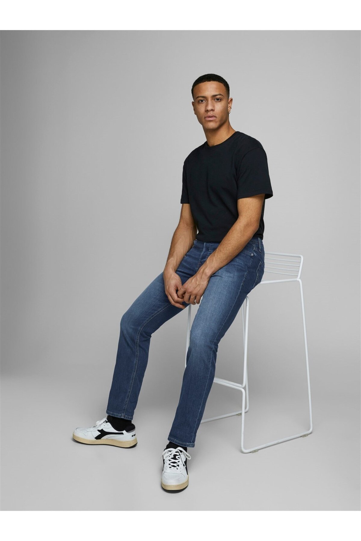 شلوار جین مردانه راسته فاق کوتاه | جک اند جونز Jack & Jones 12152347 - تصویر 3