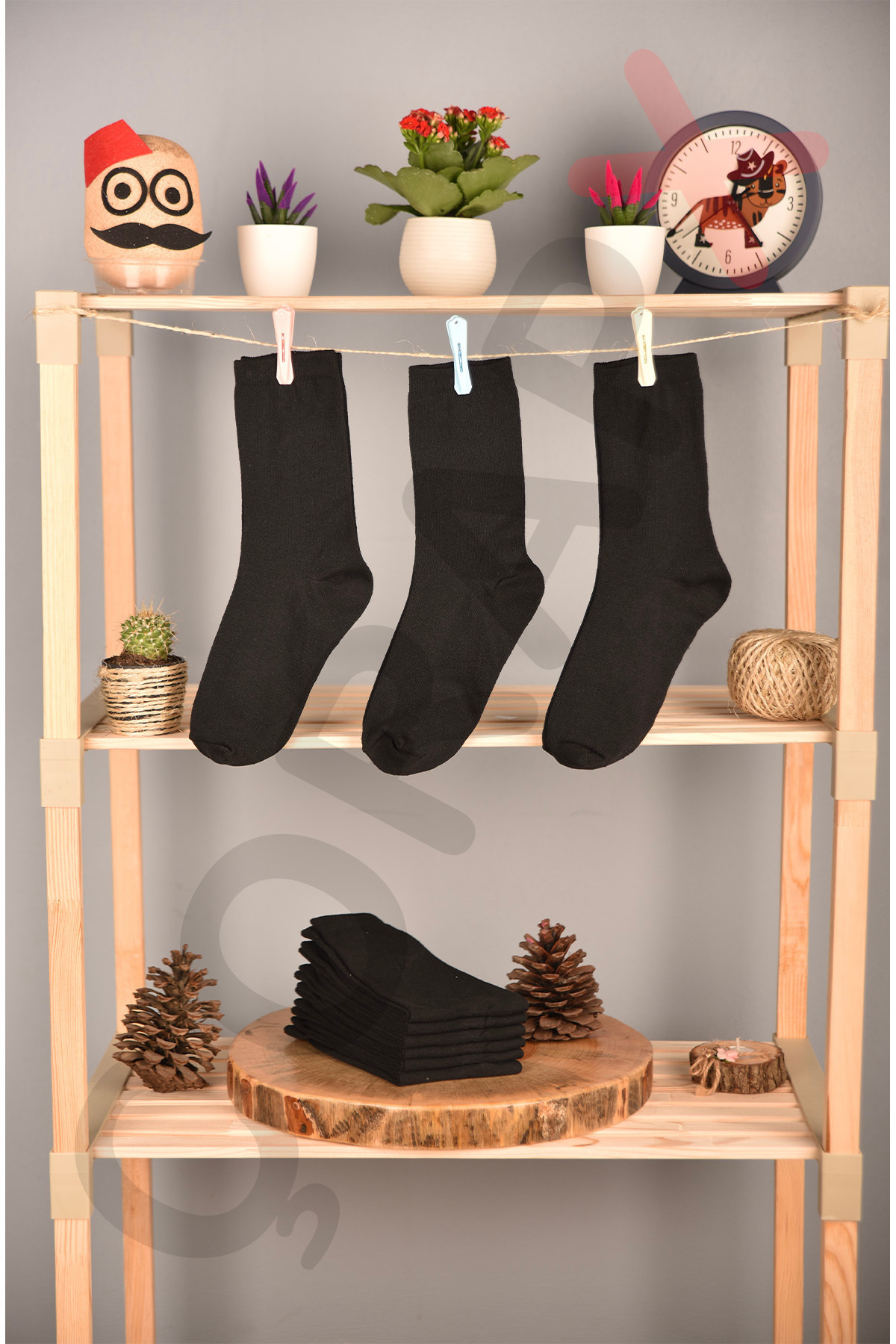 ÇORAPX  6'lı DİKİŞSİZ Erkek Siyah Pamuklu Uzun Çorap – Düz, Desensiz, Koku Yapmaz PARFÜMLÜ ( 6 ÇİFT ) - Görsel 4