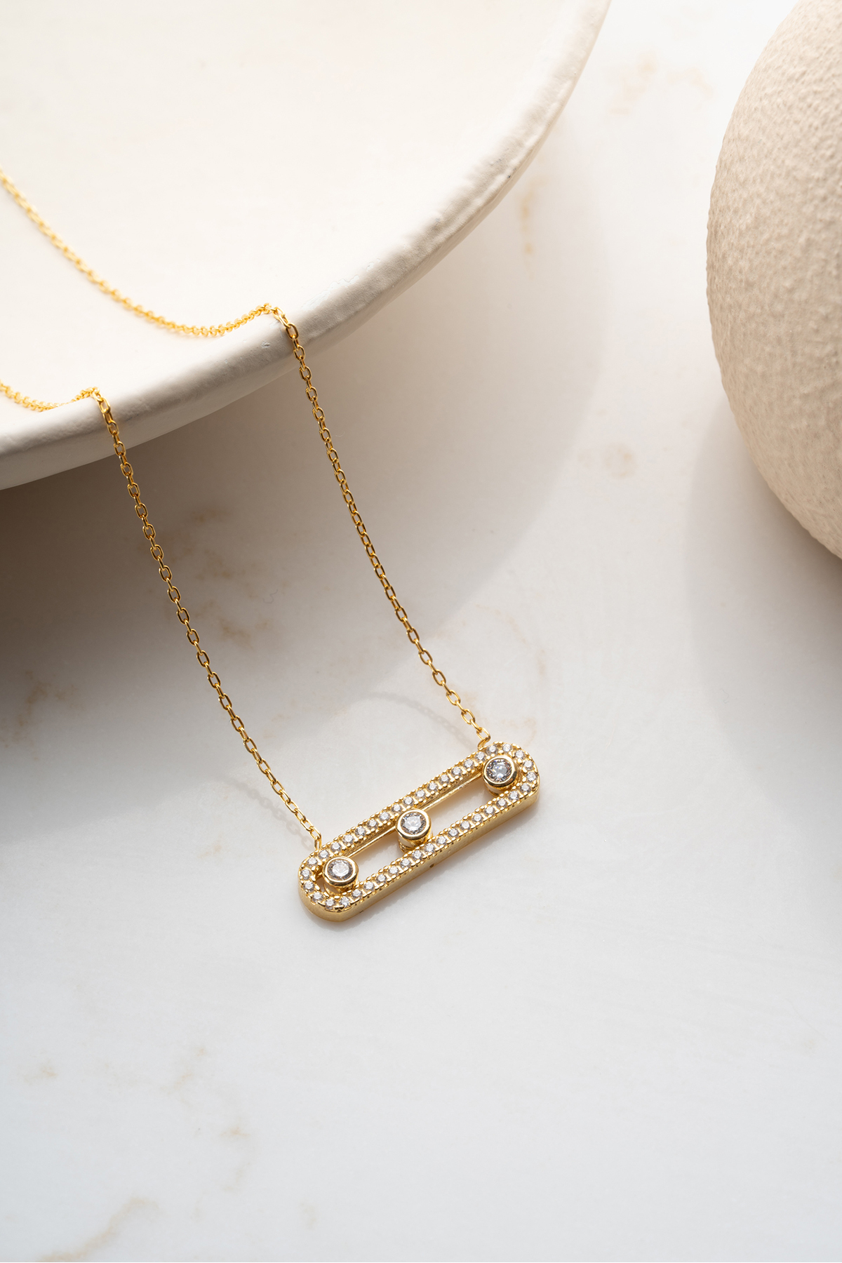 Silvano Jewelry 925 Ayar Gümüş Zirkon Taşlı Trend Kolye görsel 4