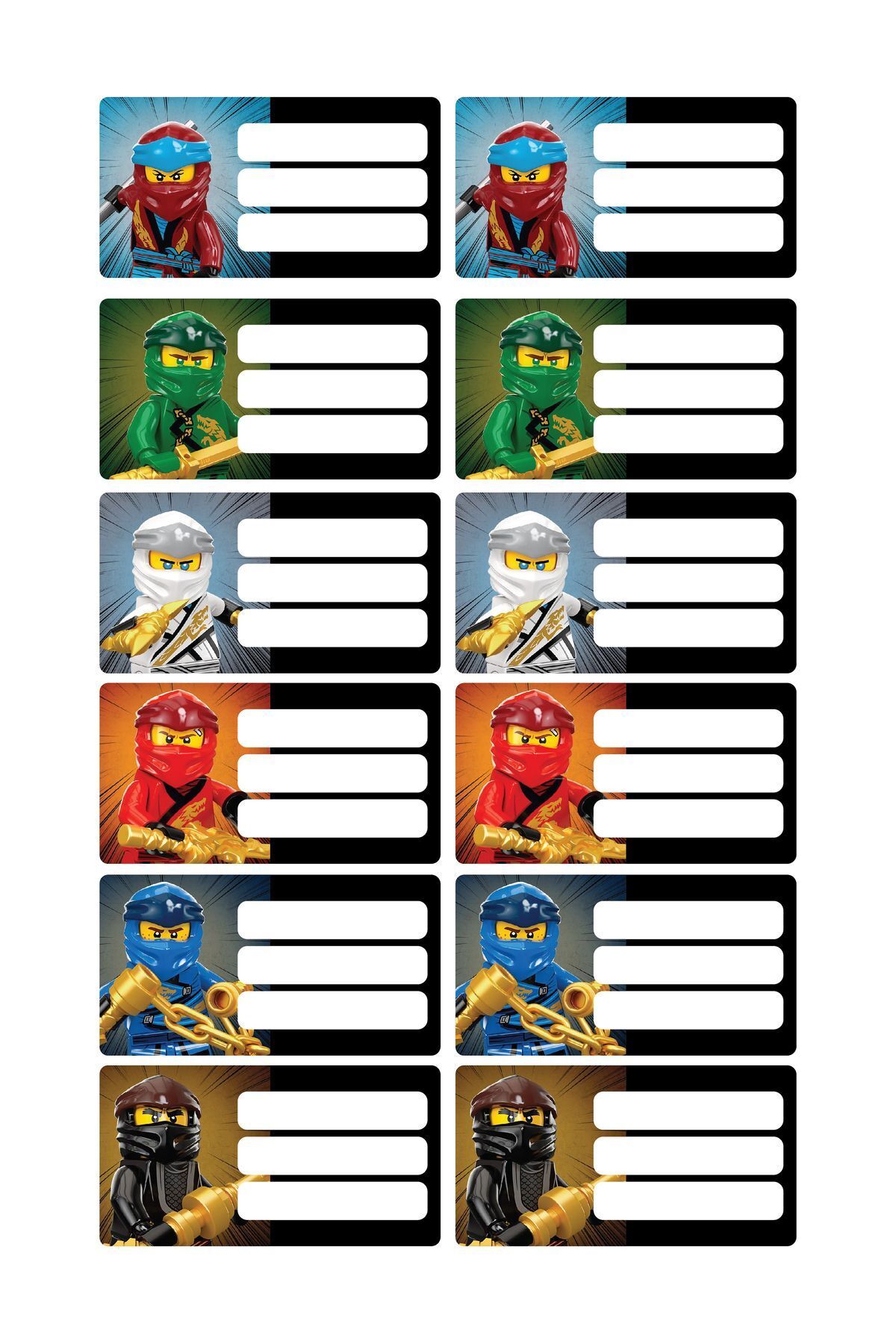 ca kay bu Ninjago Notebook Sticker Sticker Set 147 Pieces 4 Sheets