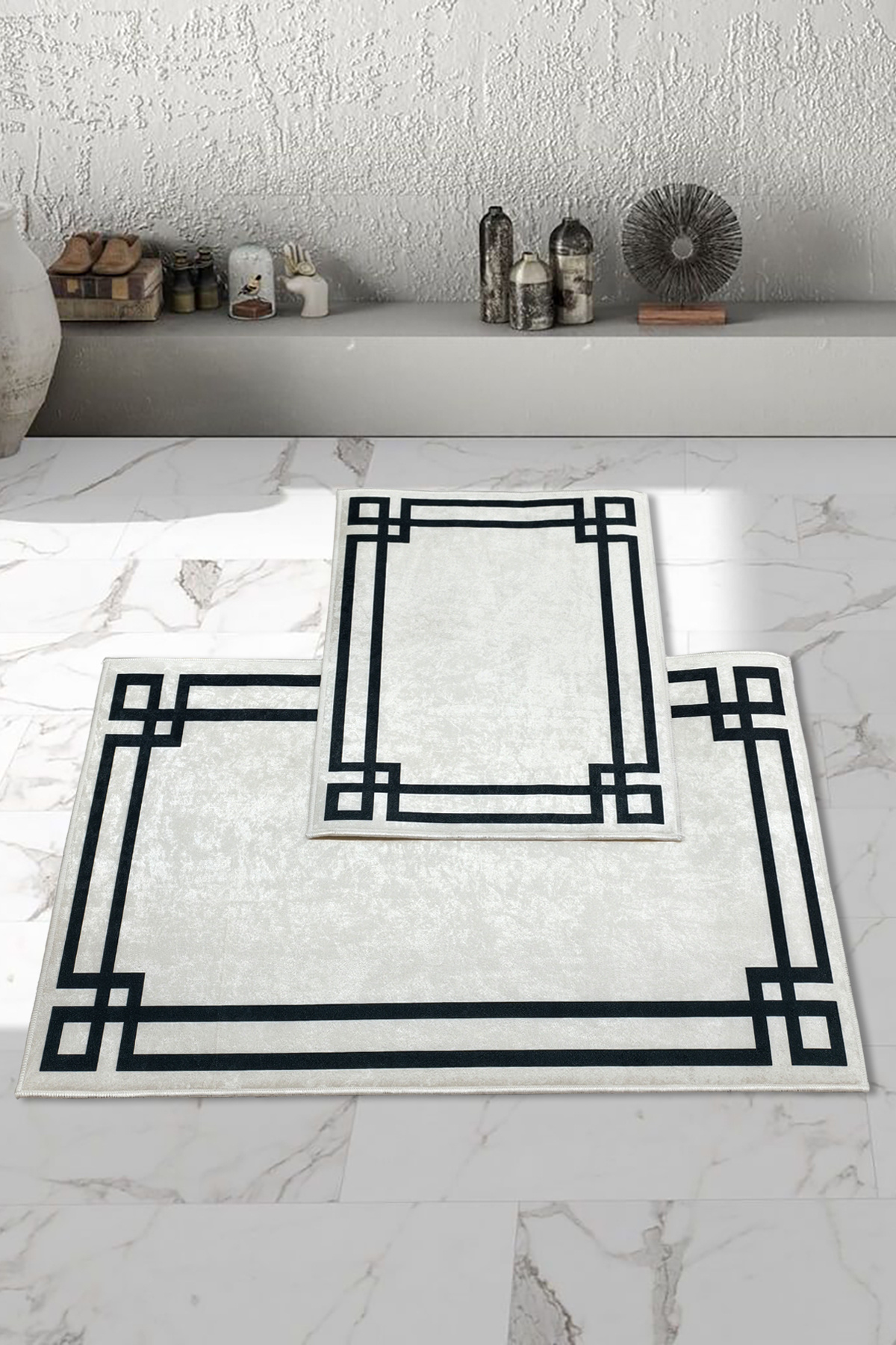 Thalia Home Kaymaz Taban Yıkanabilir 2 Li 60x100 - 50x60 Banyo Halısı Paspas Klozet Takımı