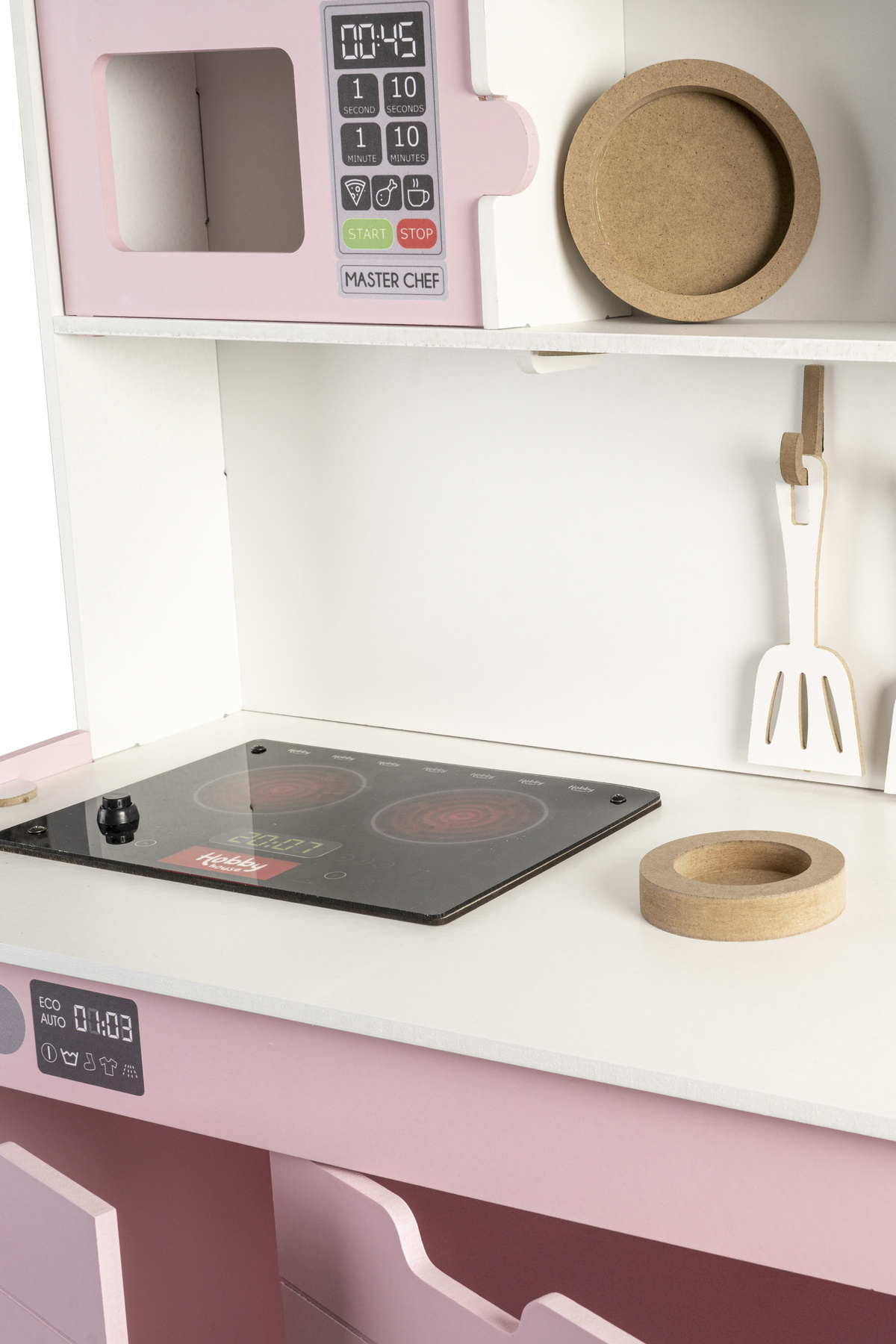 HOBBY HOUSE Ahşap Oyuncak Boyalı Çocuk Mutfak Servis Seti Led Ocaklı Işıklı fotoğrafı 6 (önizleme)