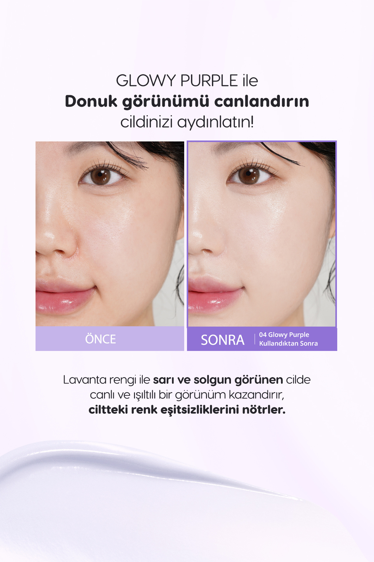 Işıltılı, Ton Eşitleyici Krem Filter Fit Milk Tone Up (004 Glowy Purple) SPF30 PA++ — بنفش 111593 — تصویر 3 از 9