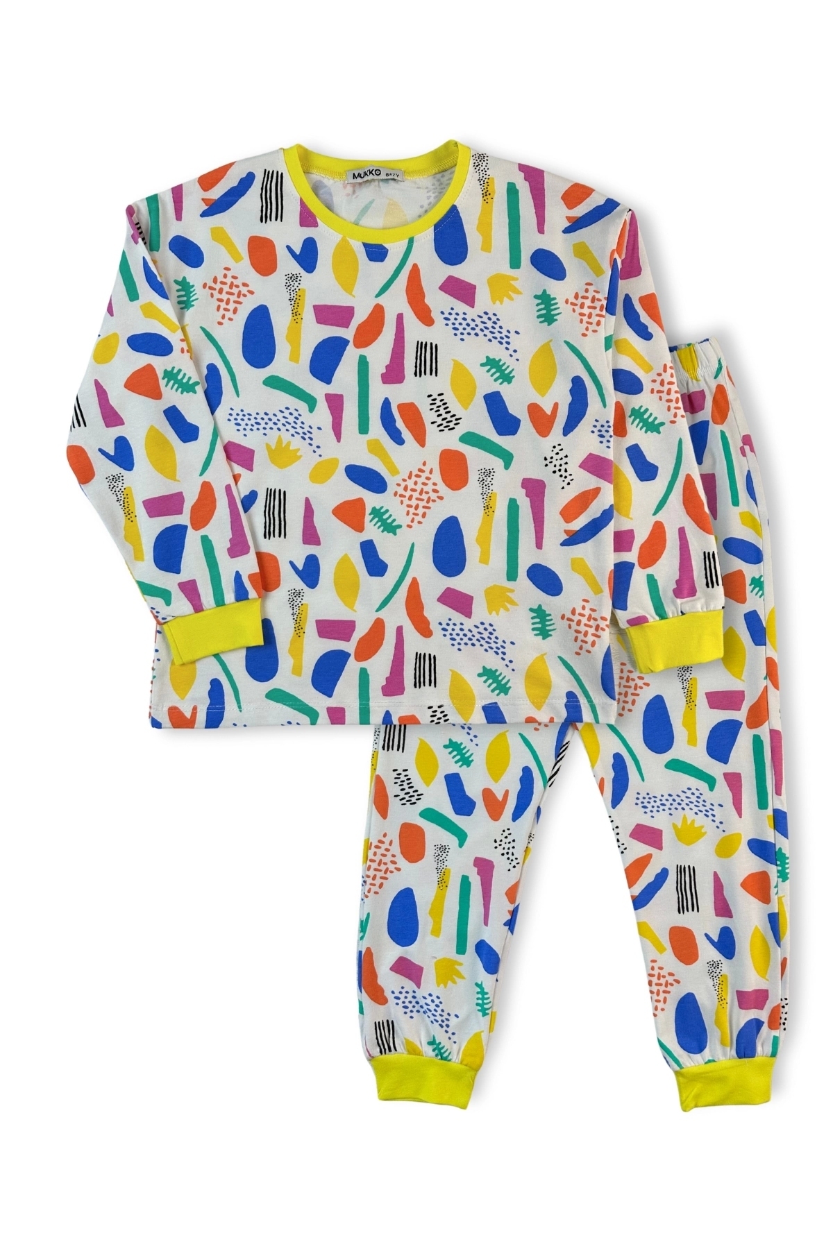 MK Mukko Kids Kız Çocuk Geometrik Desen Tasarım Mevsimlik Pijama Takımı fotoğrafı 2 (önizleme)