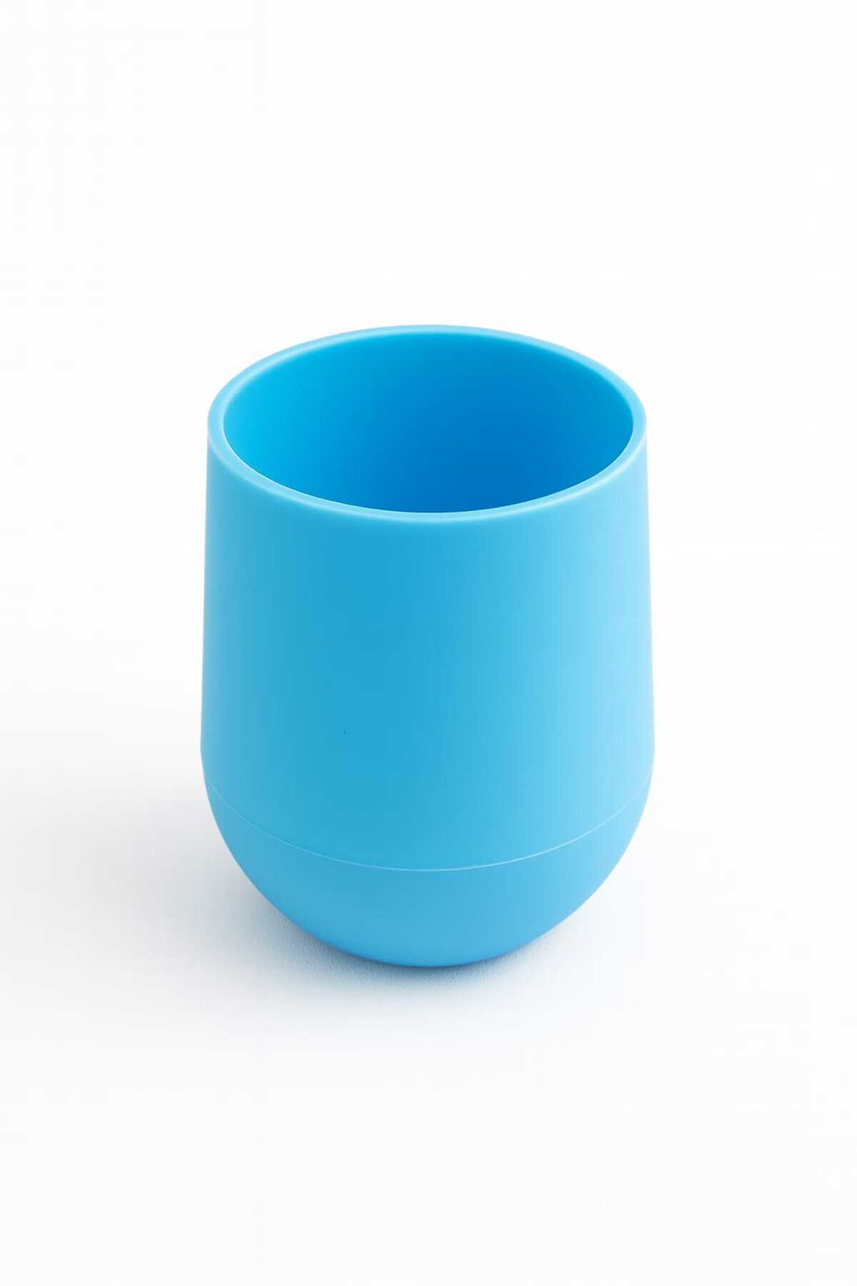 CKM silikon Silikon 3lü Bebek Mama Seti- Bölmeli Mama Tabağı Alıştırma Bardağı Diş Kaşıyıcı Özellikli Kaşık Mavi fotoğrafı 3 (önizleme)