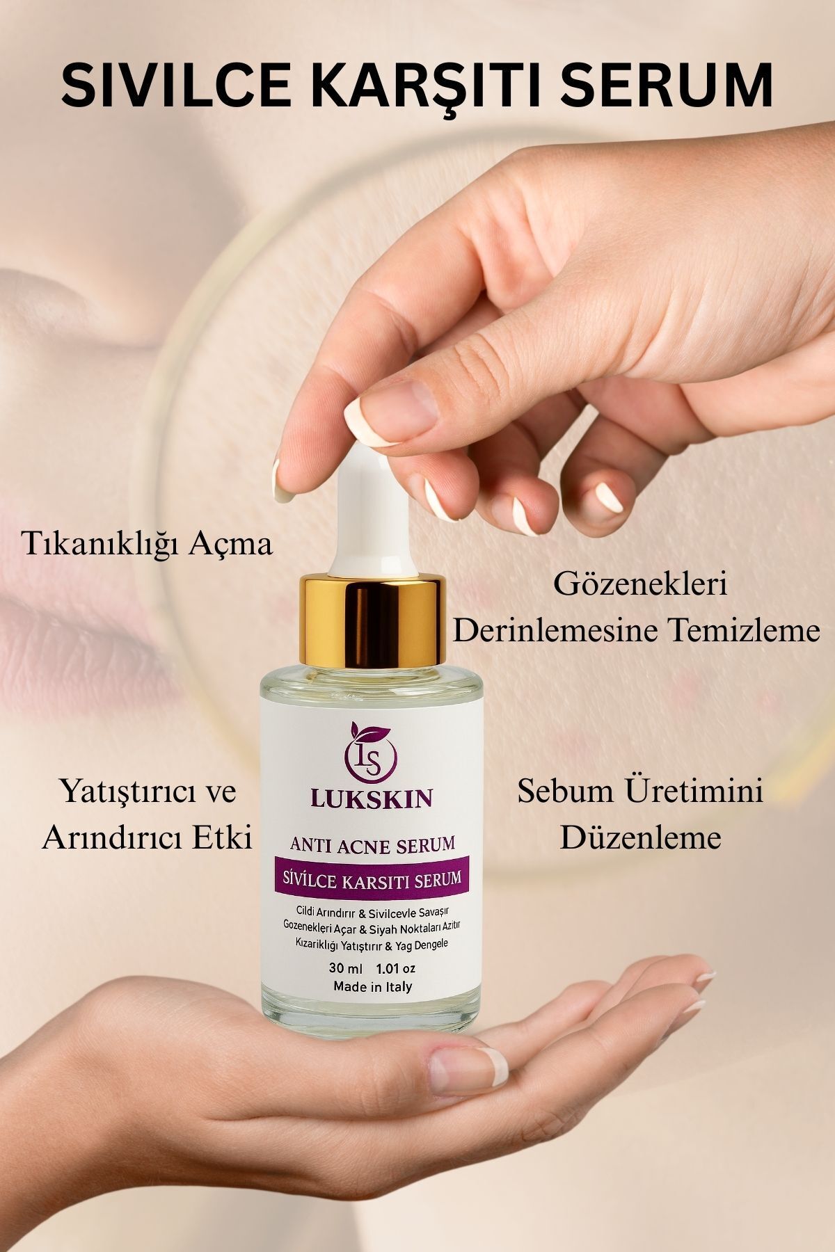 Akne ve Karşıtı Serum - Akne Kurutucu - Siyah Nokta Leke İz Akne Komedon Karşıtı — 6 — تصویر 4 از 6
