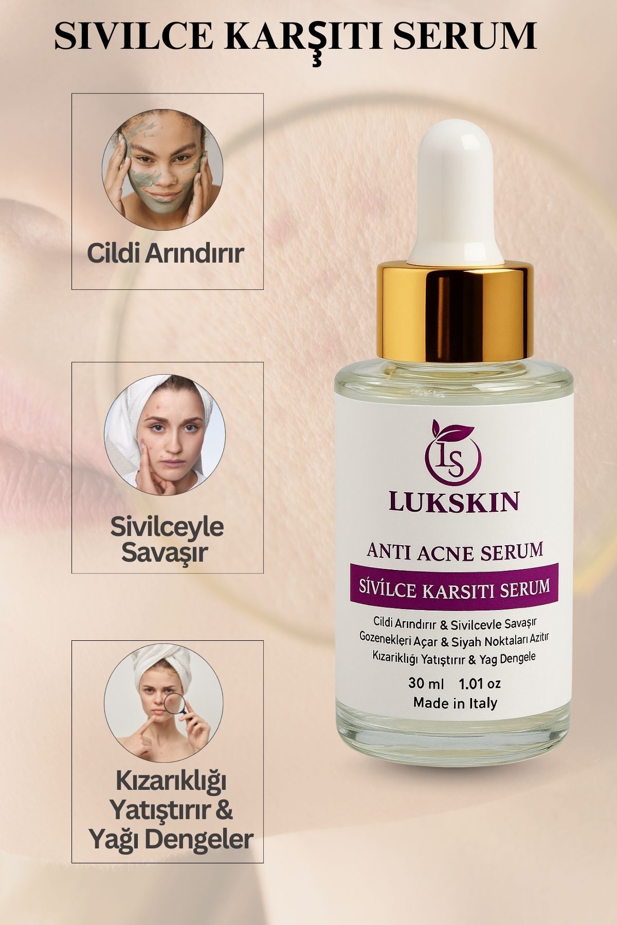 Akne ve Karşıtı Serum - Akne Kurutucu - Siyah Nokta Leke İz Akne Komedon Karşıtı — 6 — تصویر 2 از 6