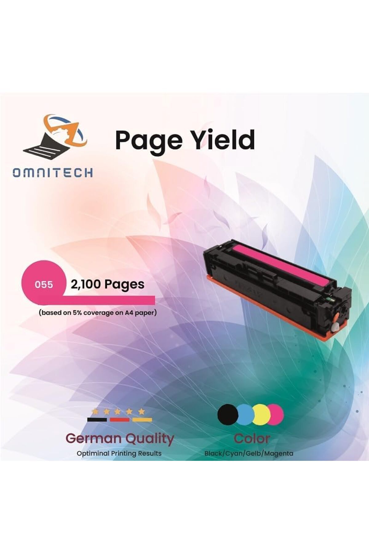 Omnitech-Omni Tech 055 Magenta High Yield Toner - Compatible with Canon Image Class MF740C, MF743Cdw, MF741Cd 7