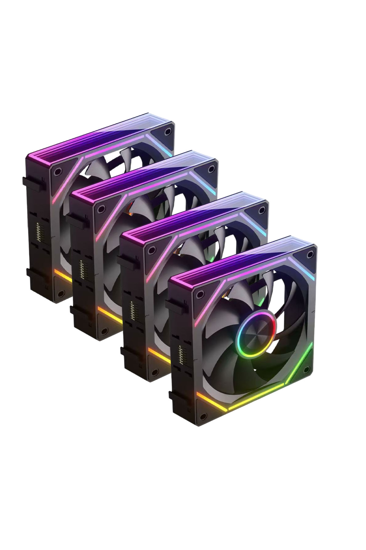 SPEARPC-مجموعة مراوح هيكل الكمبيوتر SFM4 ARGB&PWM MAGNATIC CONNECT 4 مراوح باللون الأسود 1