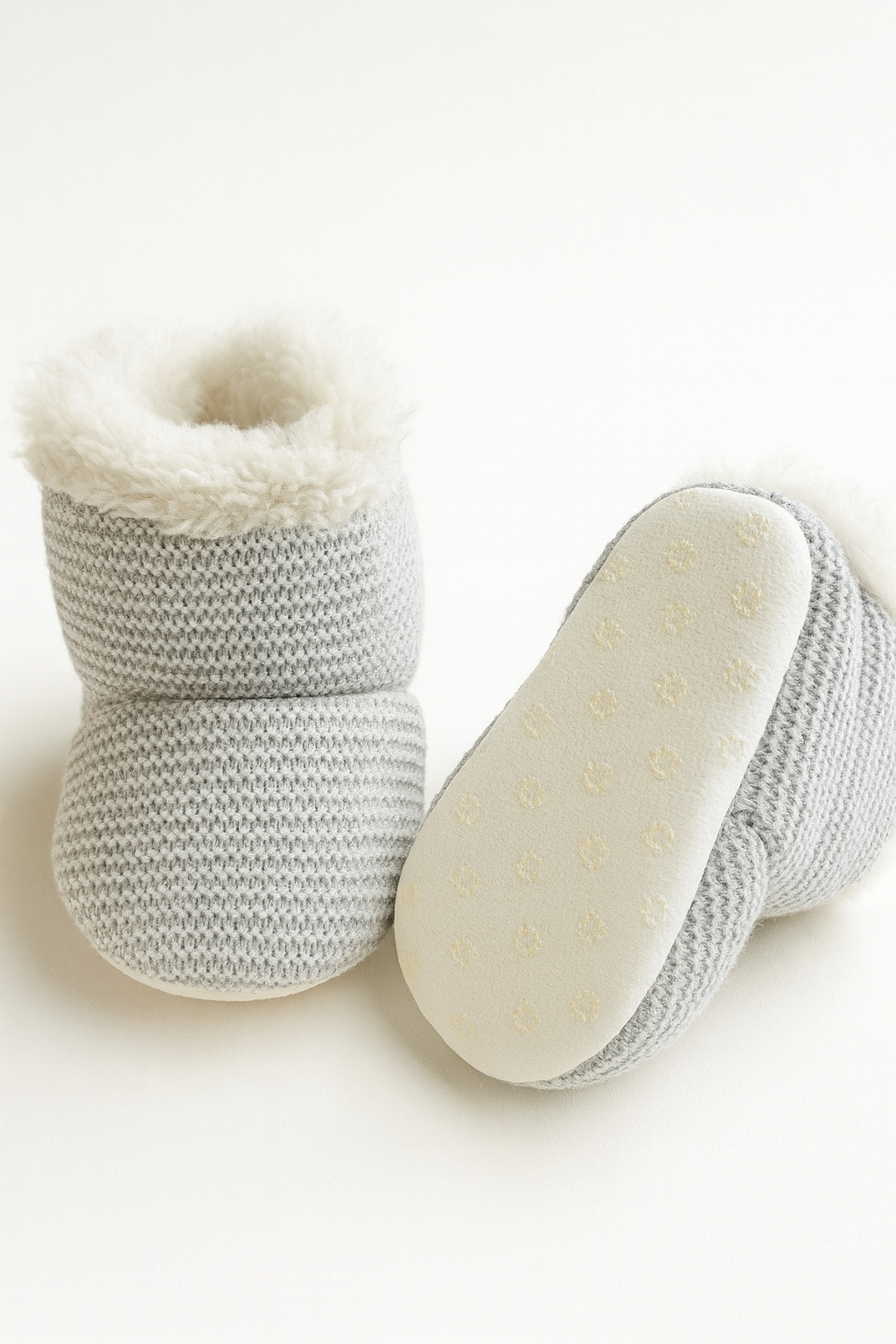 eradkids Premıum Örme Peluş Bebek Tüylü Kaymaz Taban Patik 0-9 Ay Panduf / Ev Botu fotoğrafı 3 (önizleme)