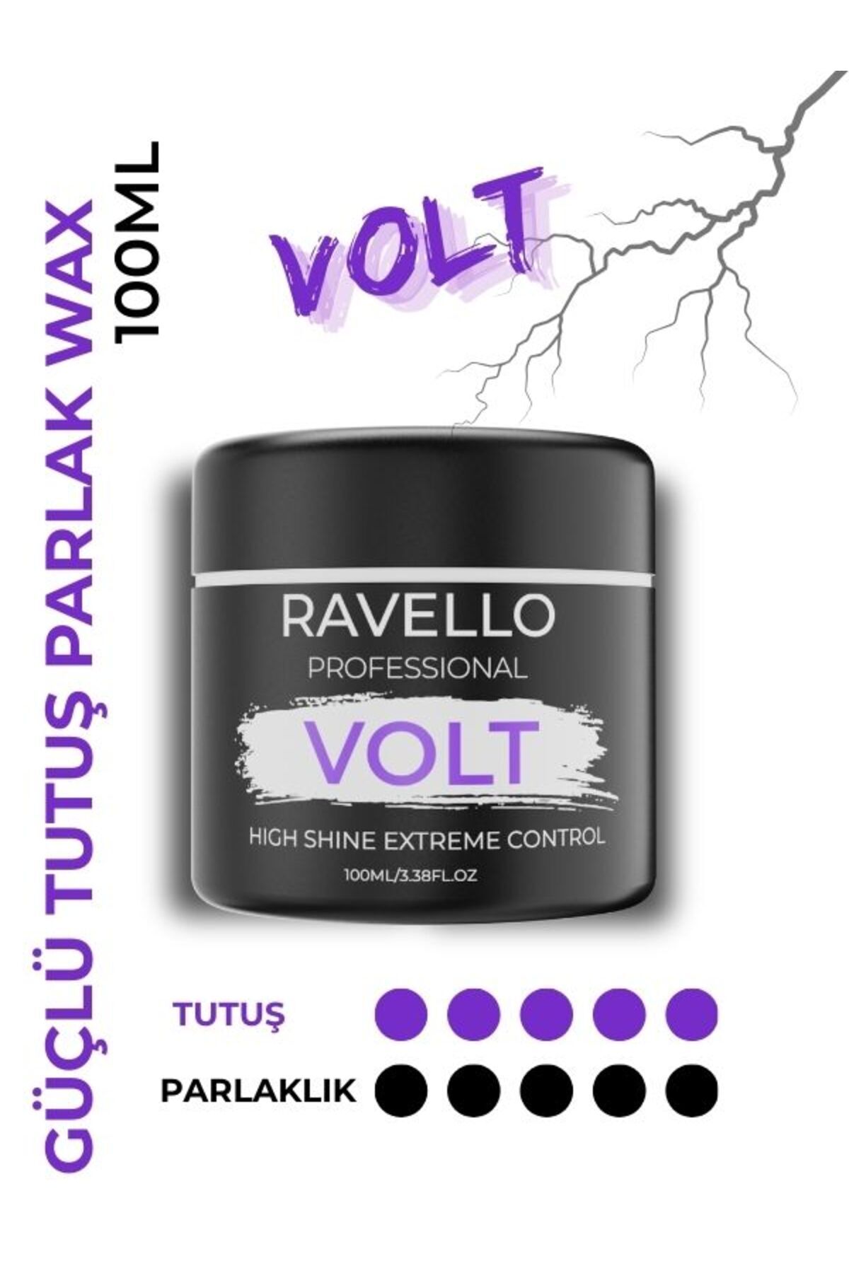 RAVELLO Professional Volt Aqua Parlak Saç Wax – Ultra Parlak Görünüm & Güçlü Tutuş 100ml