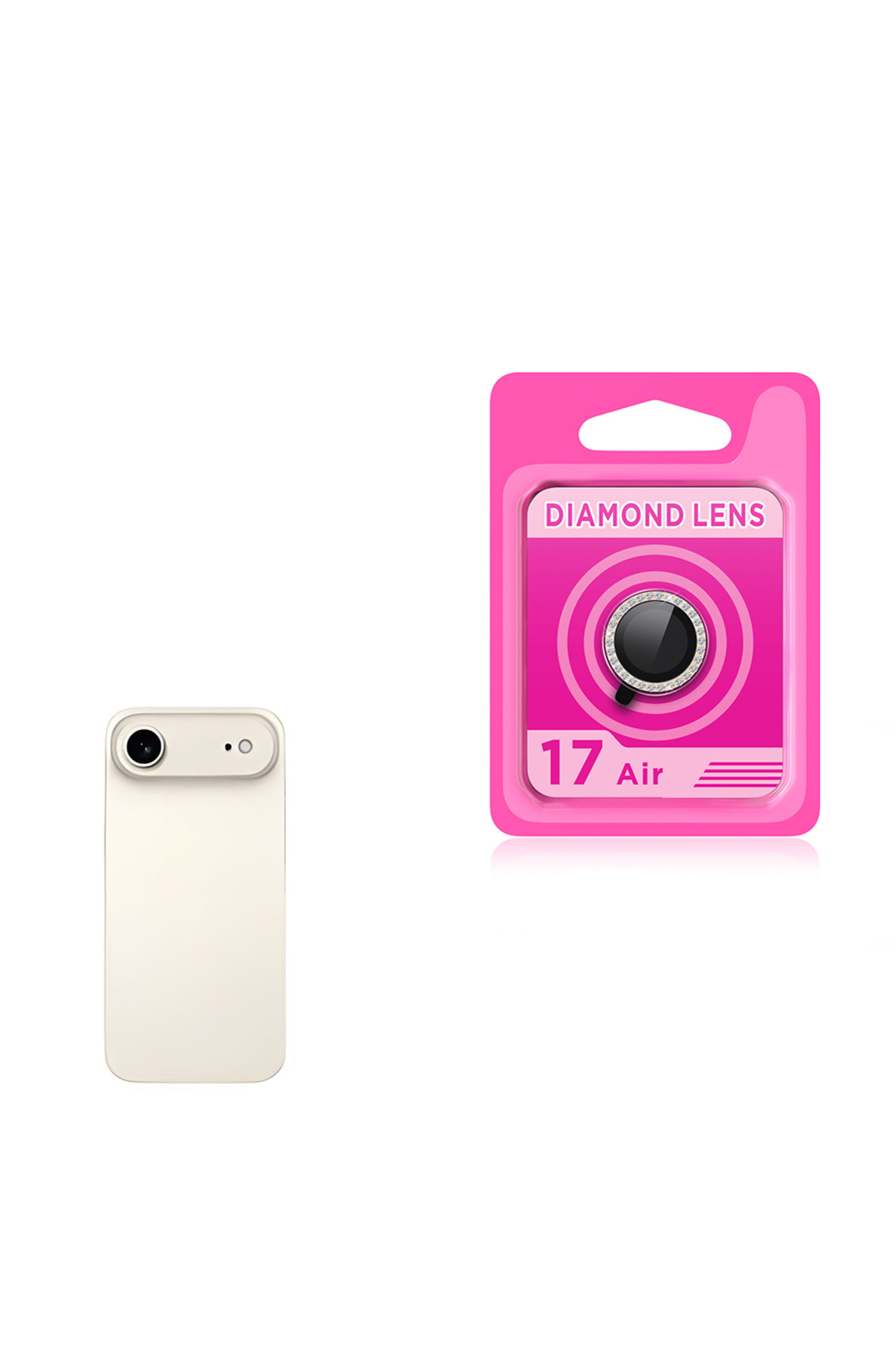 Ceponya-واقي عدسة كاميرا iPhone 17 Air من الزجاج المقوى الملون بحجر الراين الماسي CL-06 1