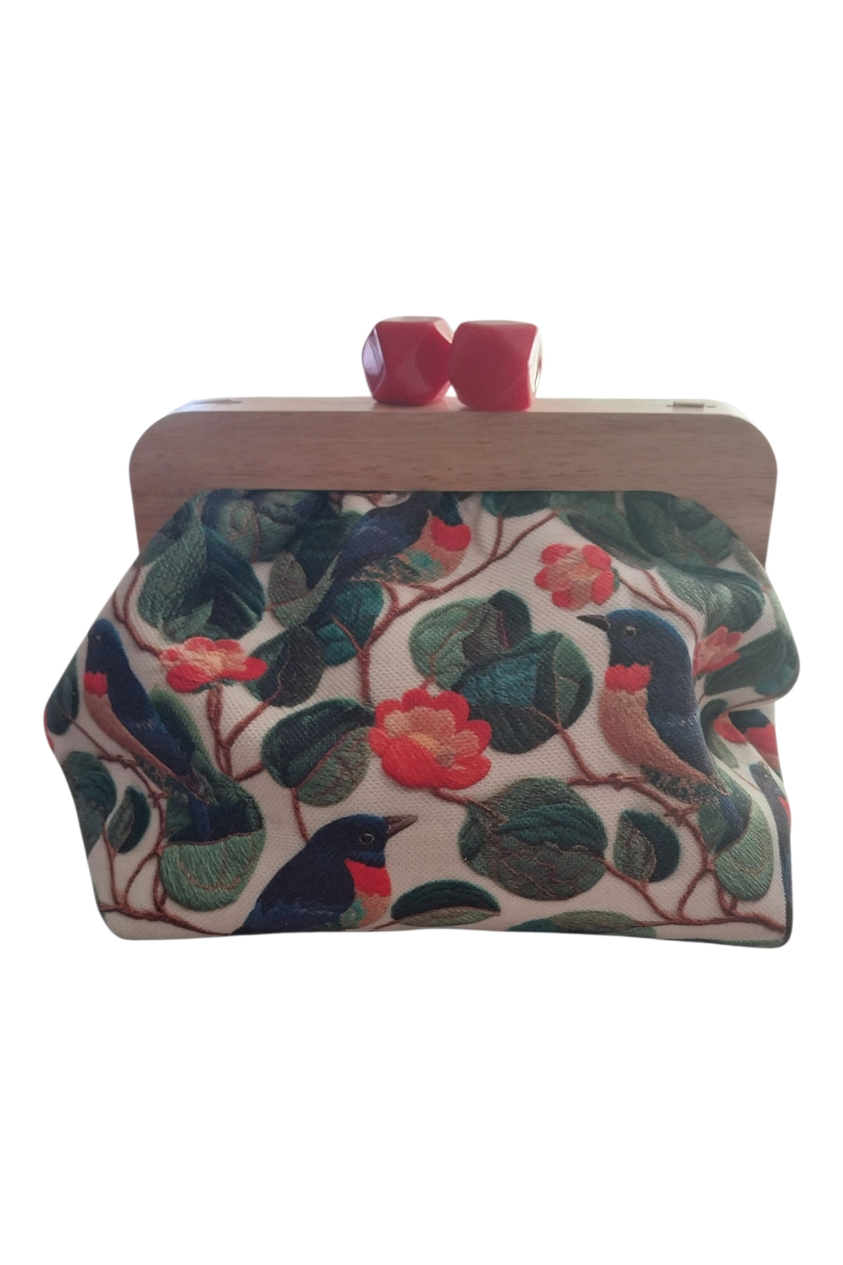 handedizayn Ahşap Burslu Kuşlar Zincir Askılı Kadın El Omuz Çantası Clutch görsel 3