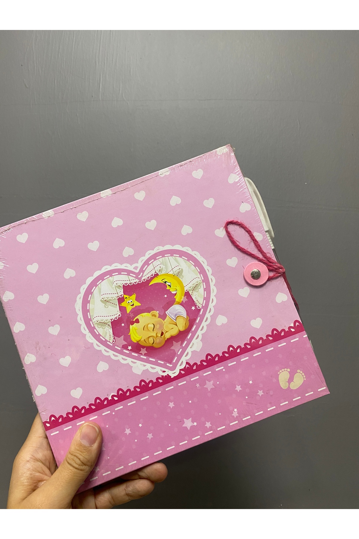 zuzupix Uykucu Bebek Anı Defteri 20x20 cm Beyaz Kalem Hediyeli fotoğrafı 2 (önizleme)