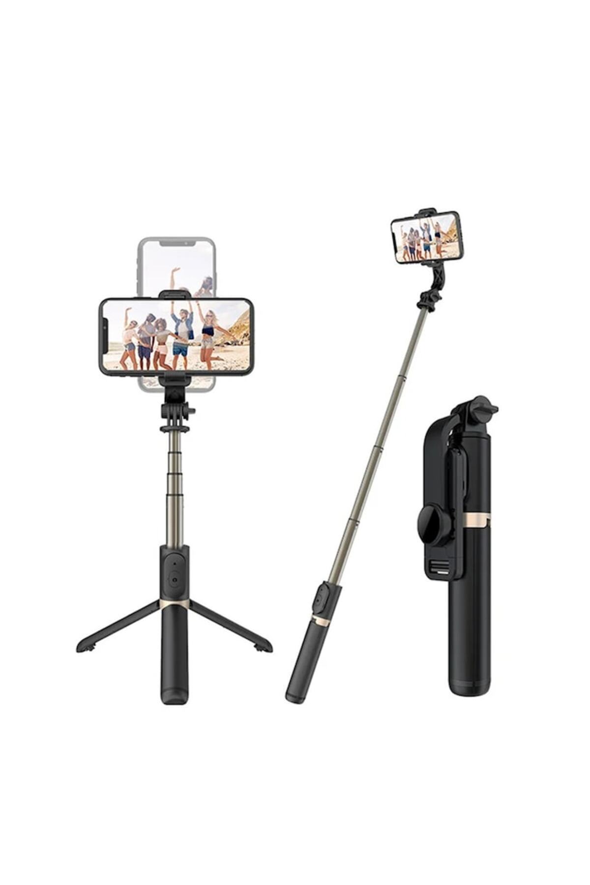 Tim-Selfie Stick with Tripod and Remote Control, 74cm, N72, Alloy, Intense Dark 2