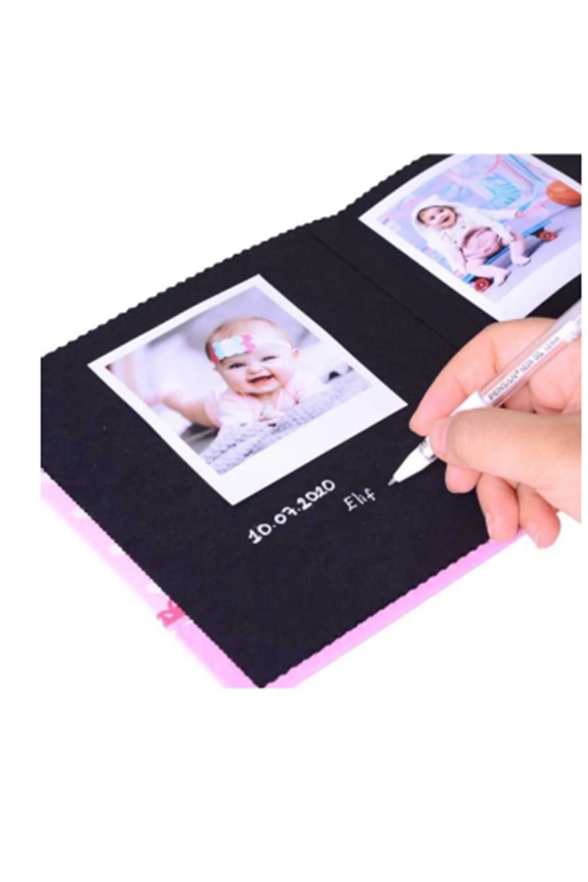 zuzupix Uykucu Bebek Anı Defteri 20x20 cm Beyaz Kalem Hediyeli fotoğrafı 4 (önizleme)