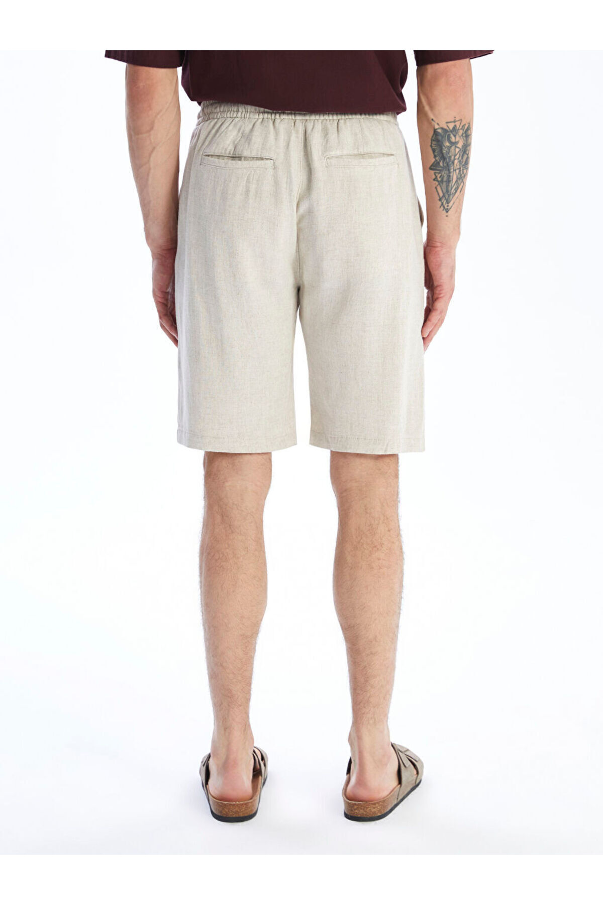LC Waikiki-Create Your Style from Uzg Store |   Standard Fit Linen Blend Men's Shorts 4