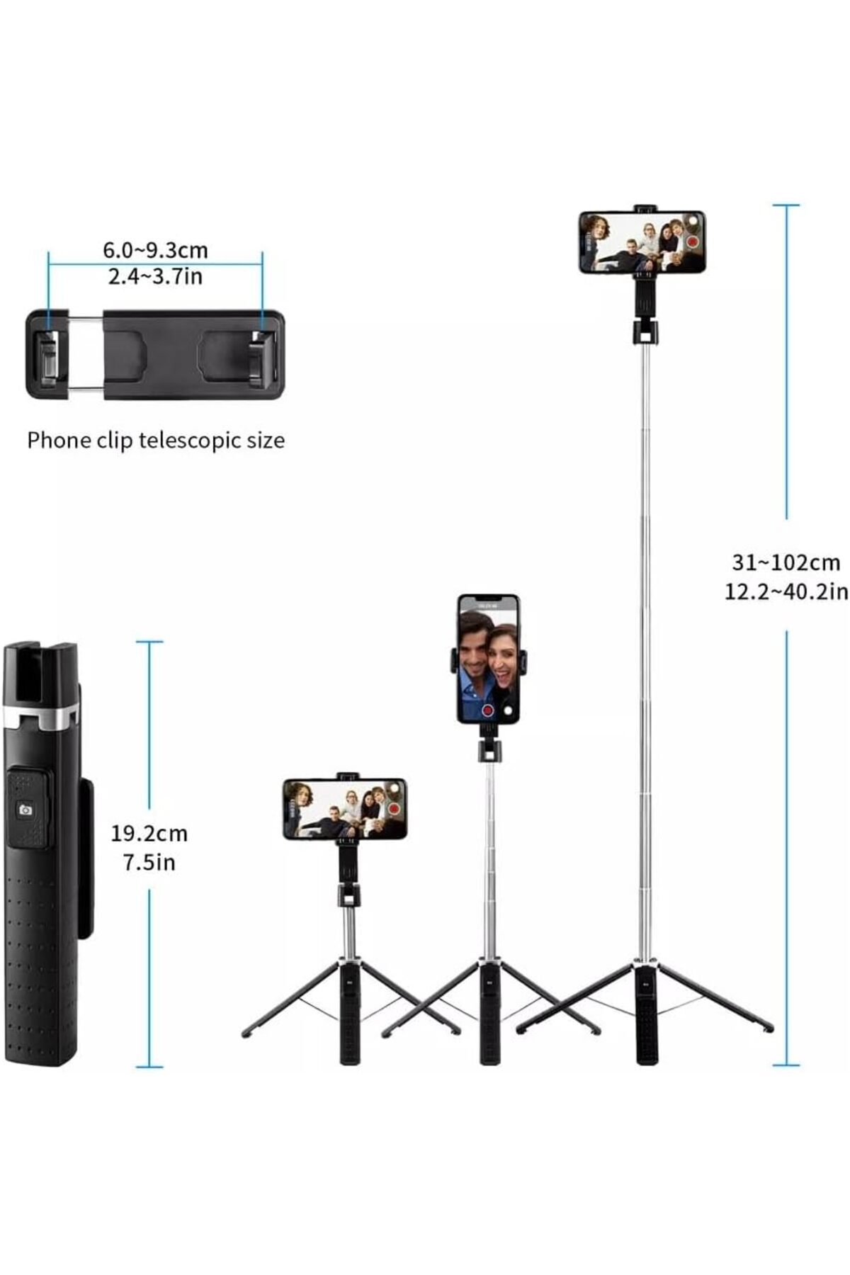 Hope-Selfie Stick Tripod 40" Extendable, Phone Tripod with Bluetooth Remote Shutter 4